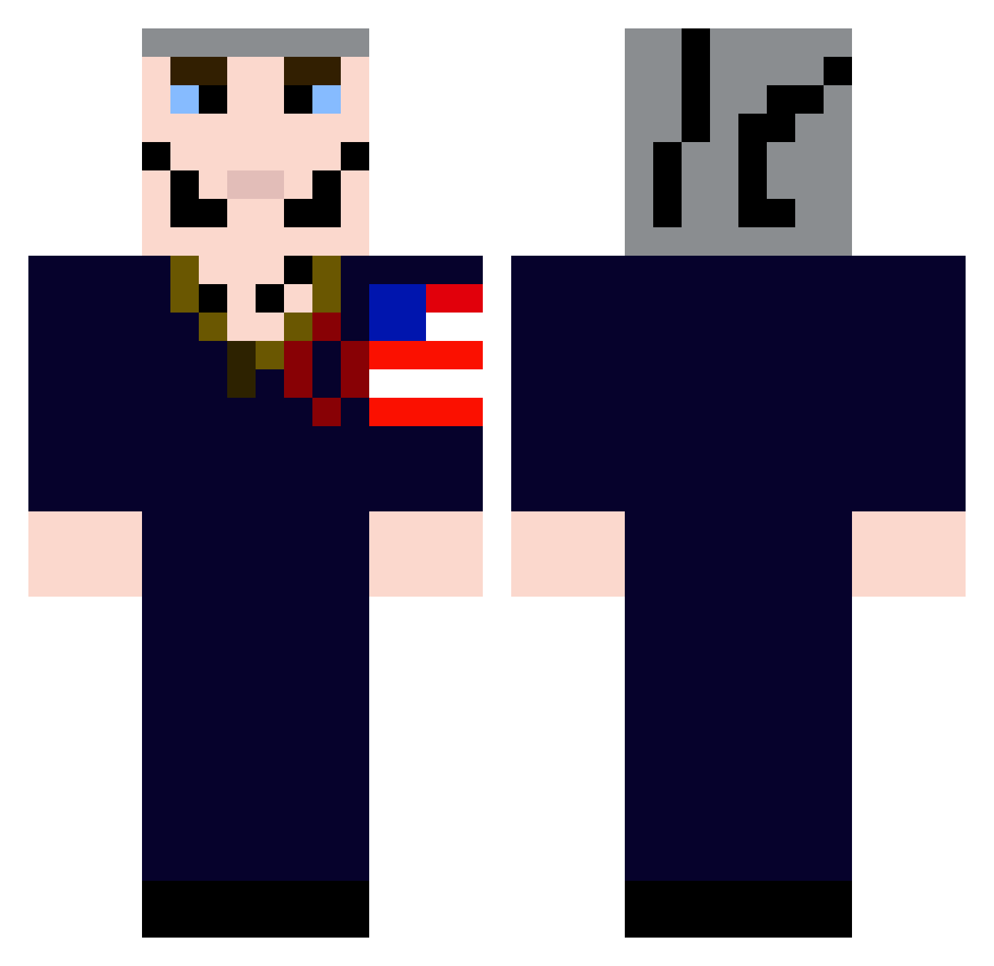 Kungrune Minecraft skin, front and back view