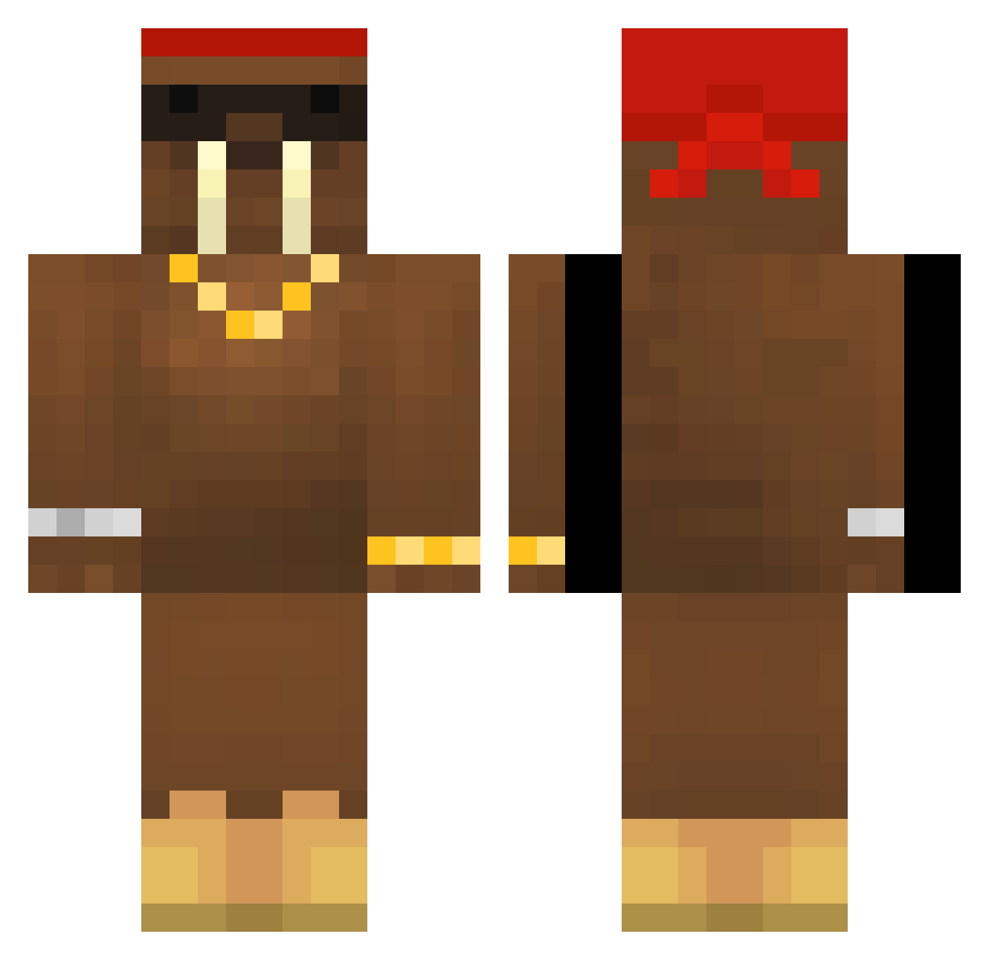 GHOO0ST Minecraft skin, front and back view