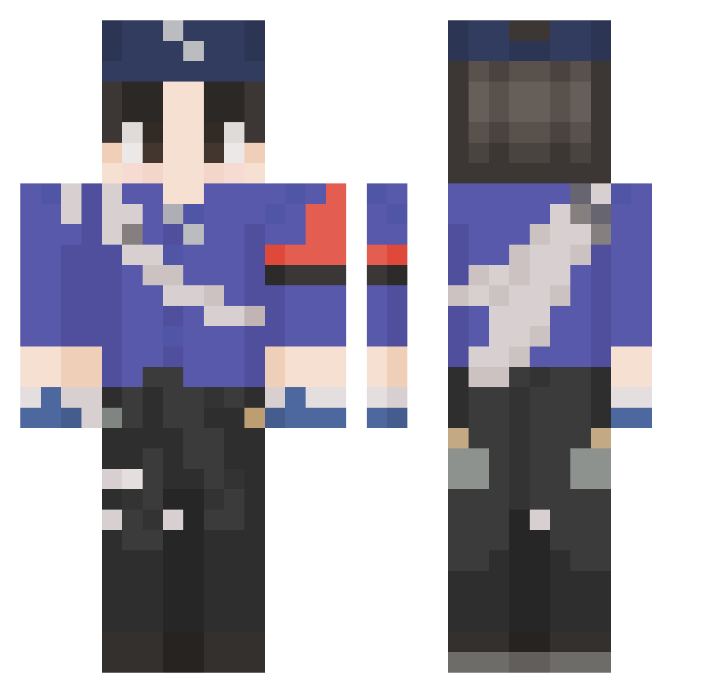 Cookie_DM Minecraft skin, front and back view