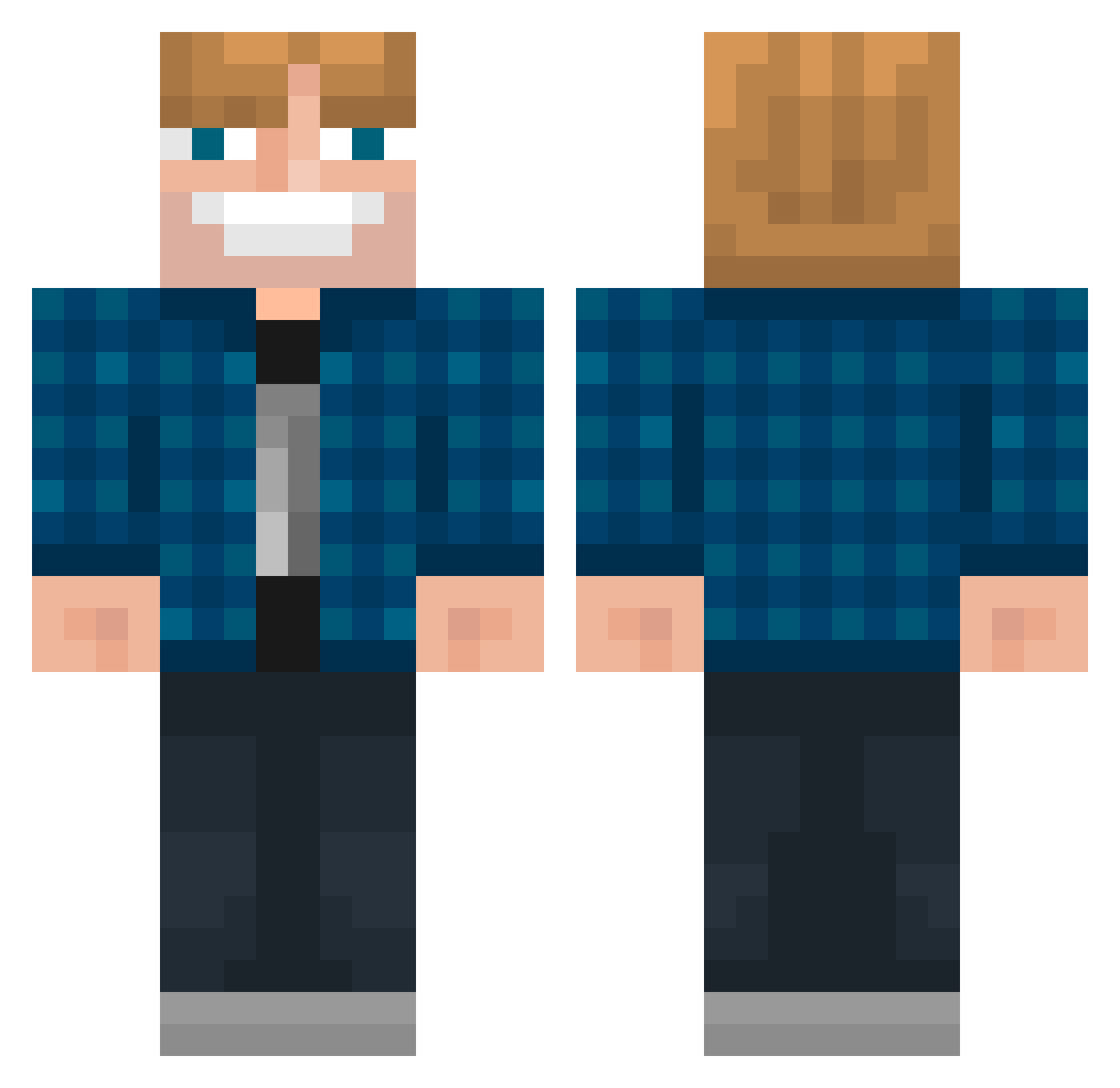 ebbstout Minecraft skin, front and back view