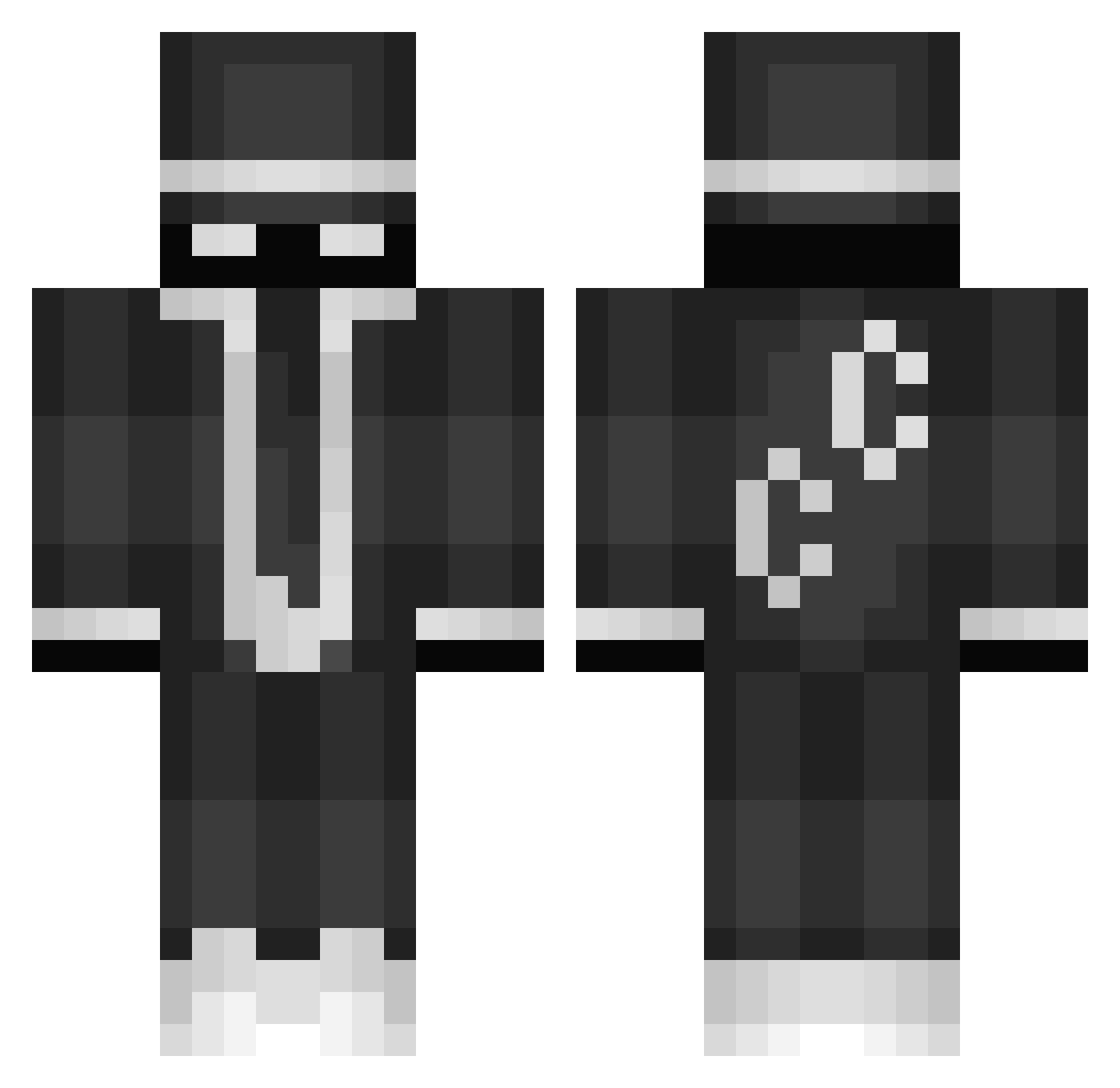Kryfx Minecraft skin, front and back view