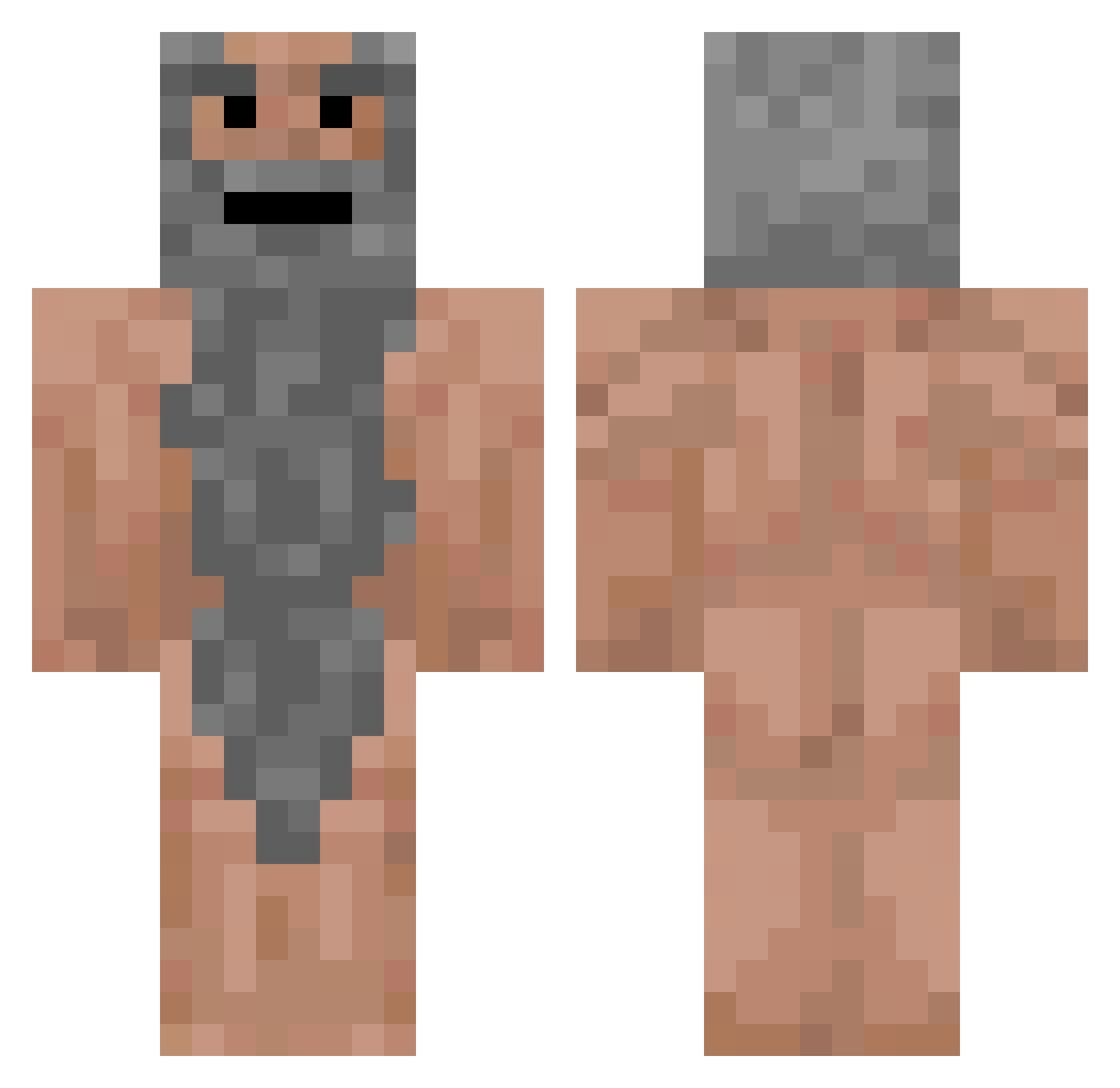 glopw Minecraft skin, front and back view