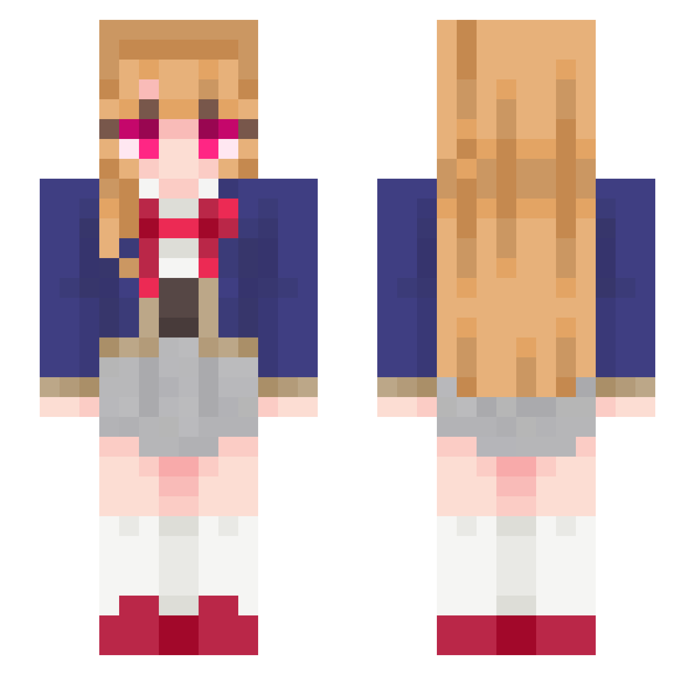 bibbiboy Minecraft skin, front and back view