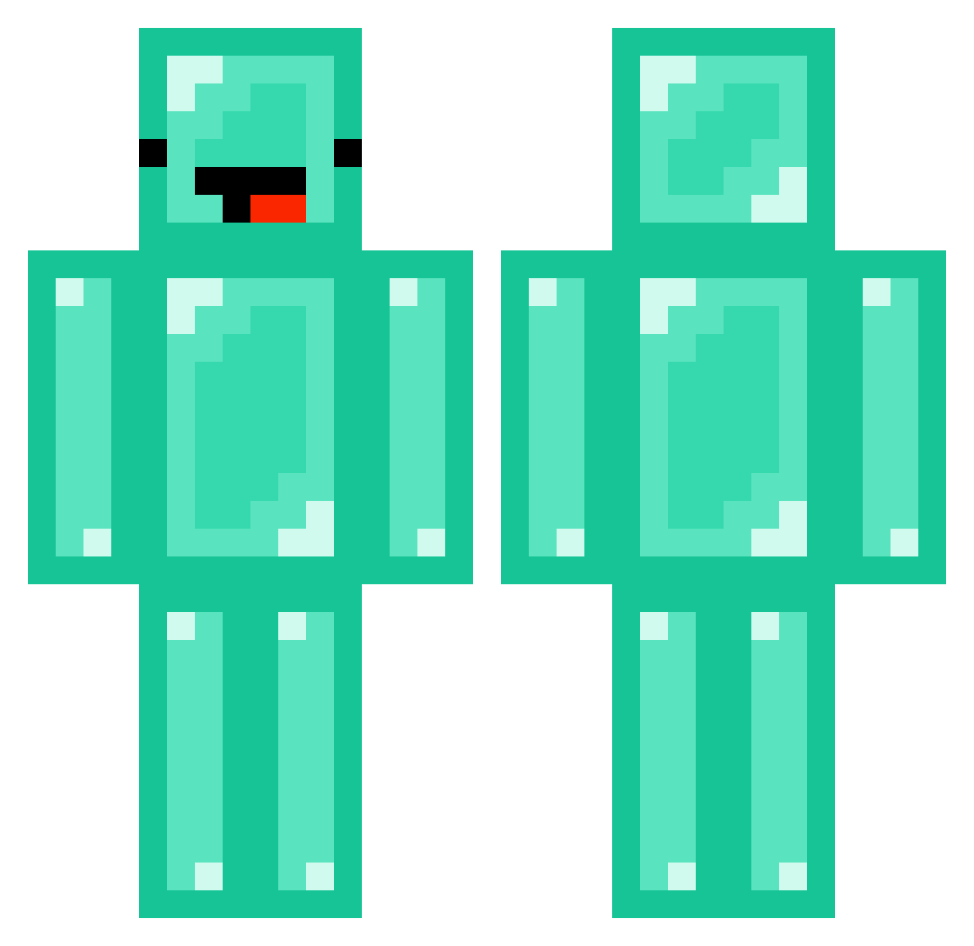 Kepelx Minecraft skin, front and back view