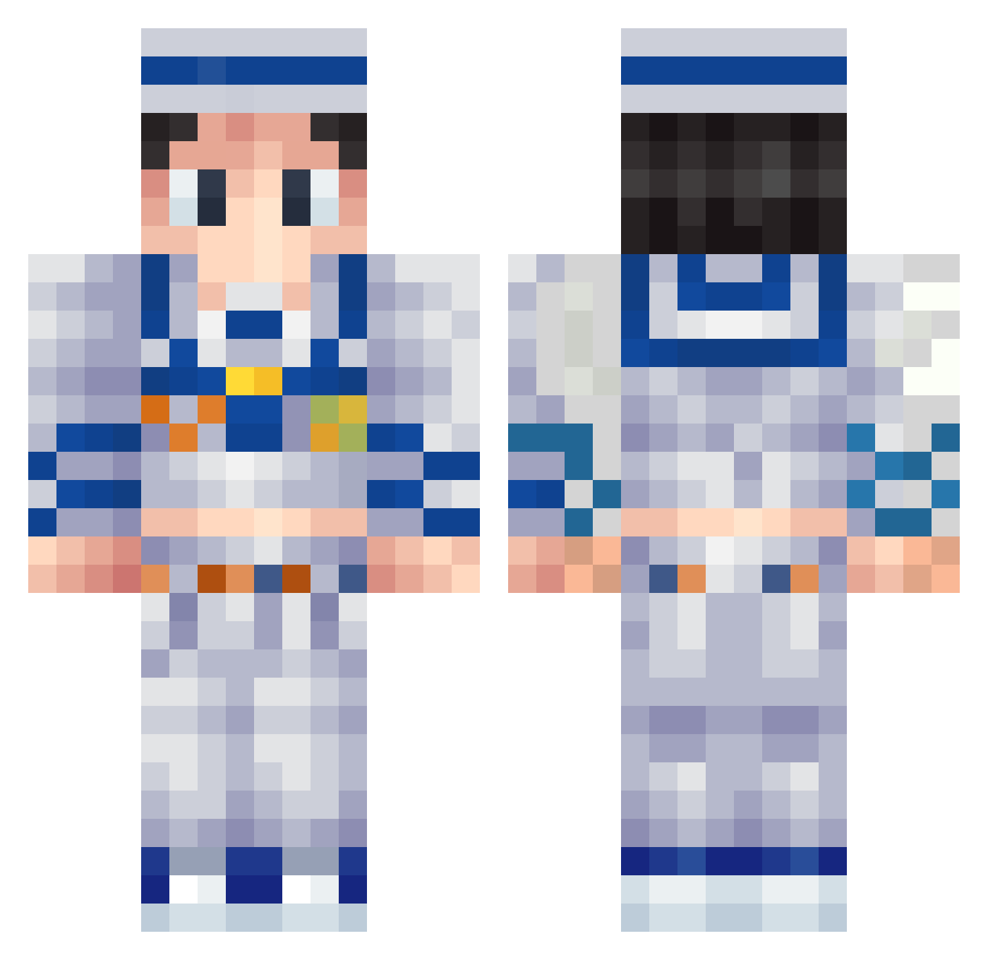 YlanPP Minecraft skin, front and back view