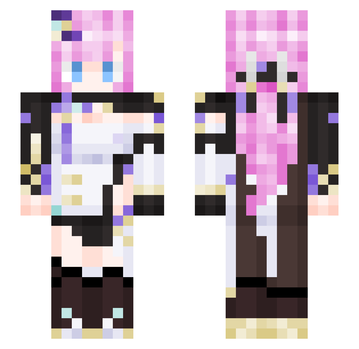 greywolfbig Minecraft skin, front and back view