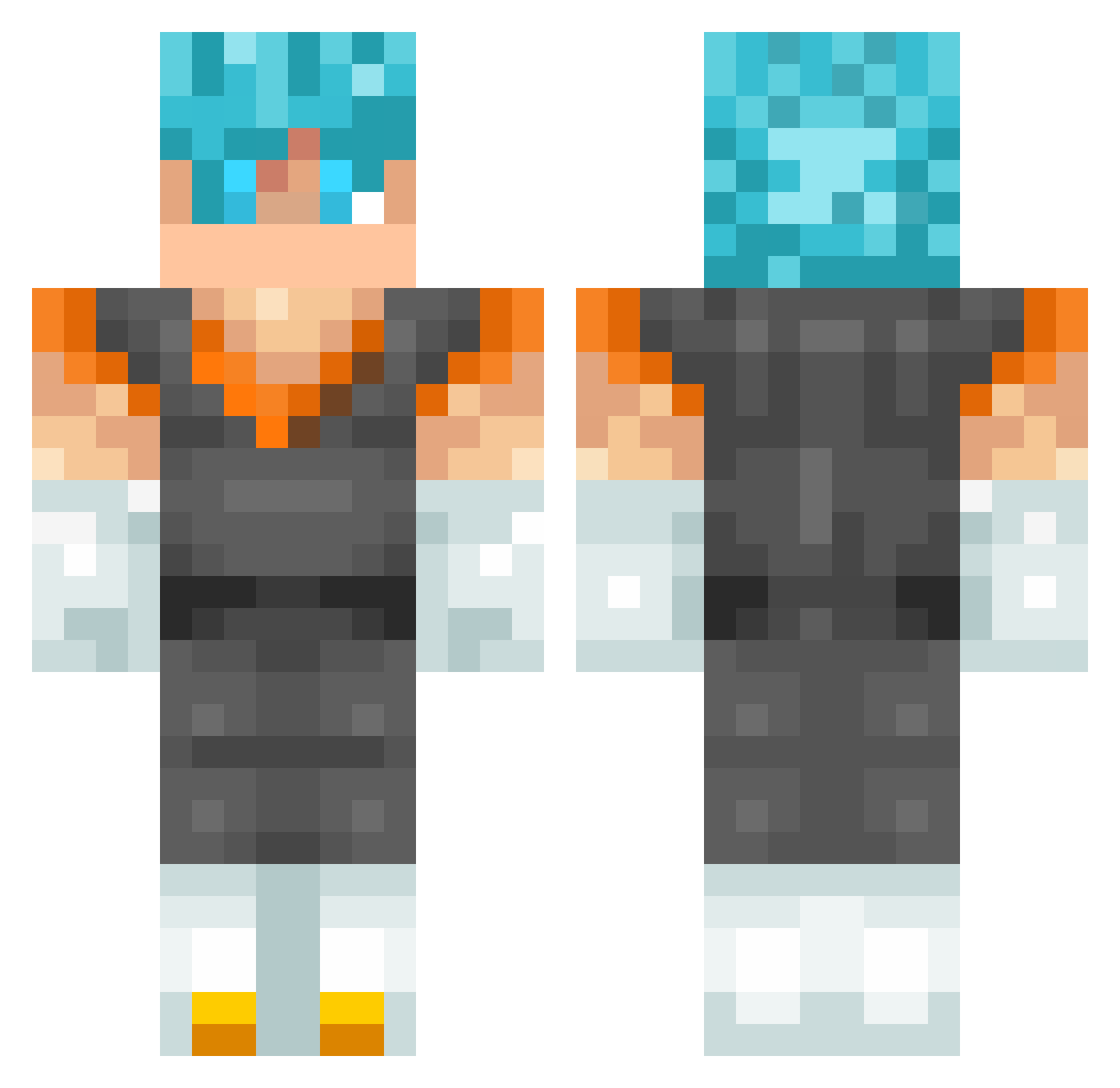 gittattle Minecraft skin, front and back view