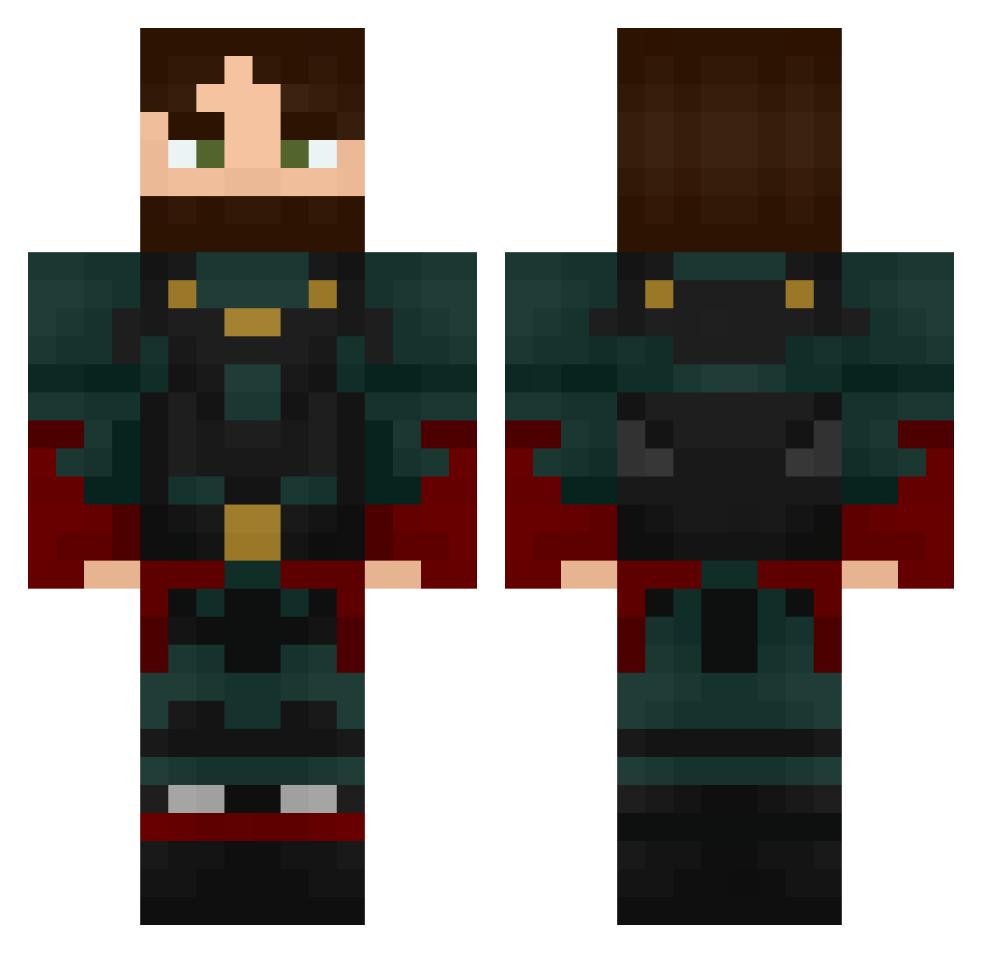 Conactive Minecraft skin, front and back view