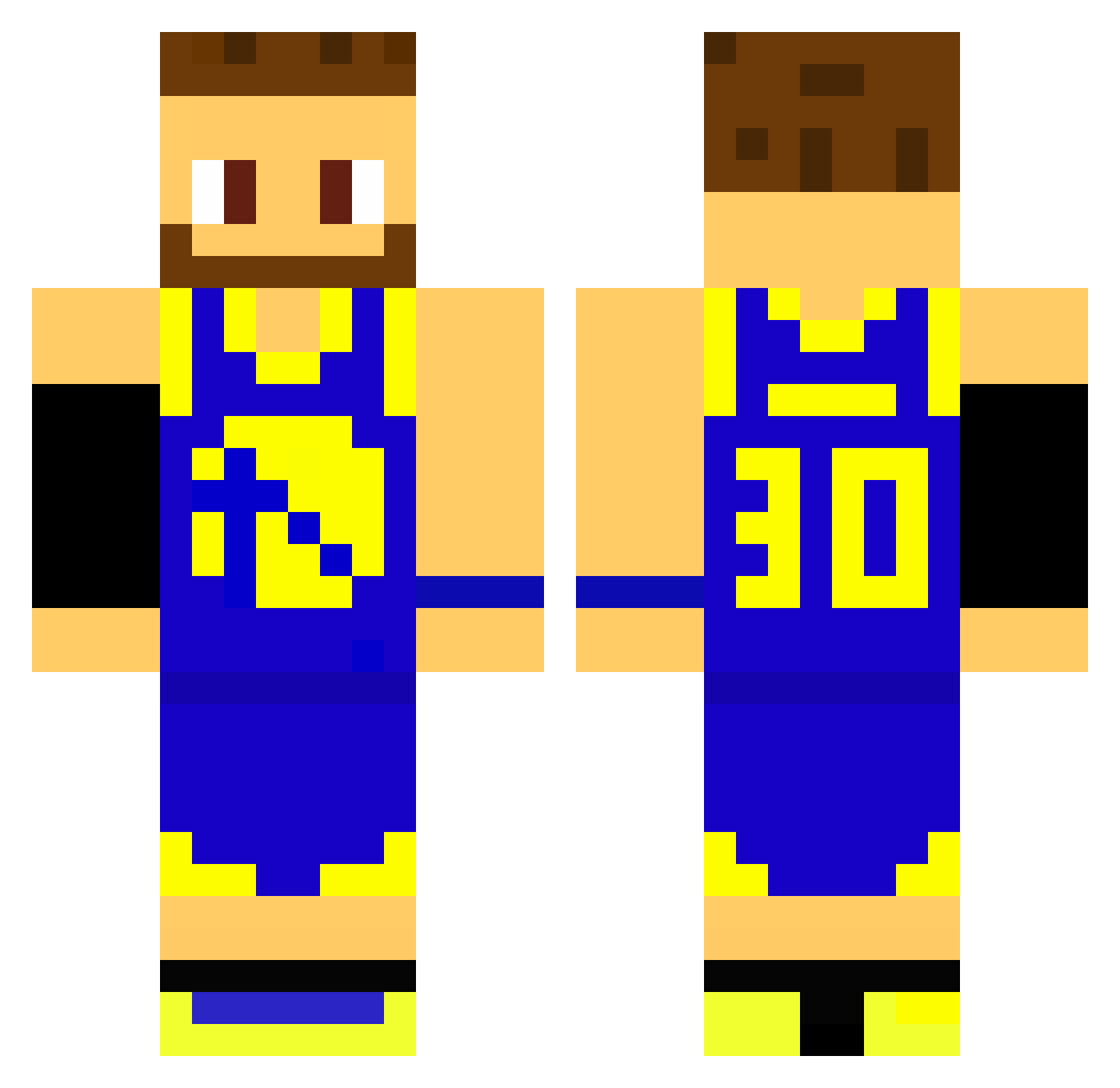 AiidenOM Minecraft skin, front and back view
