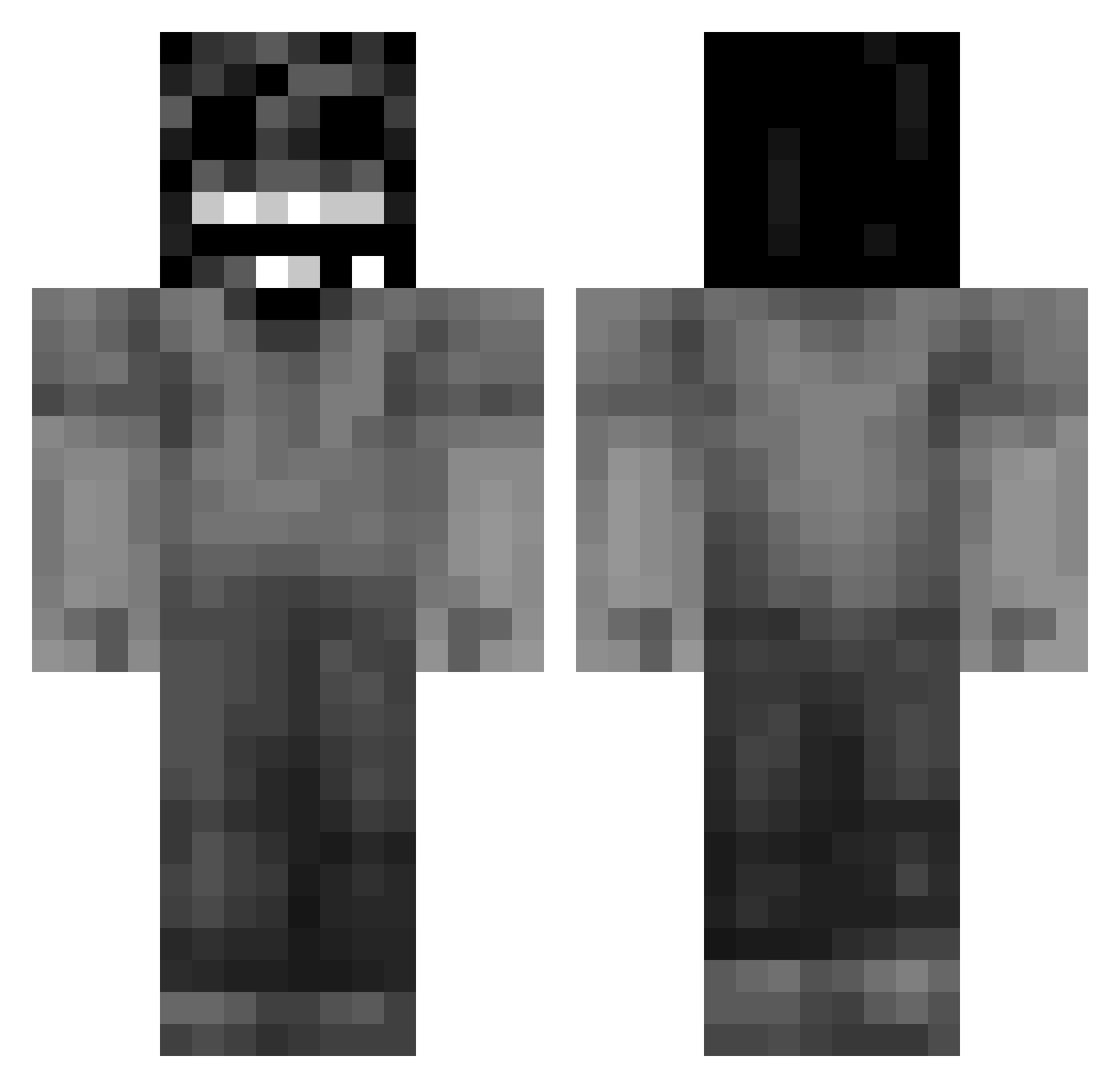 Filmz Minecraft skin, front and back view