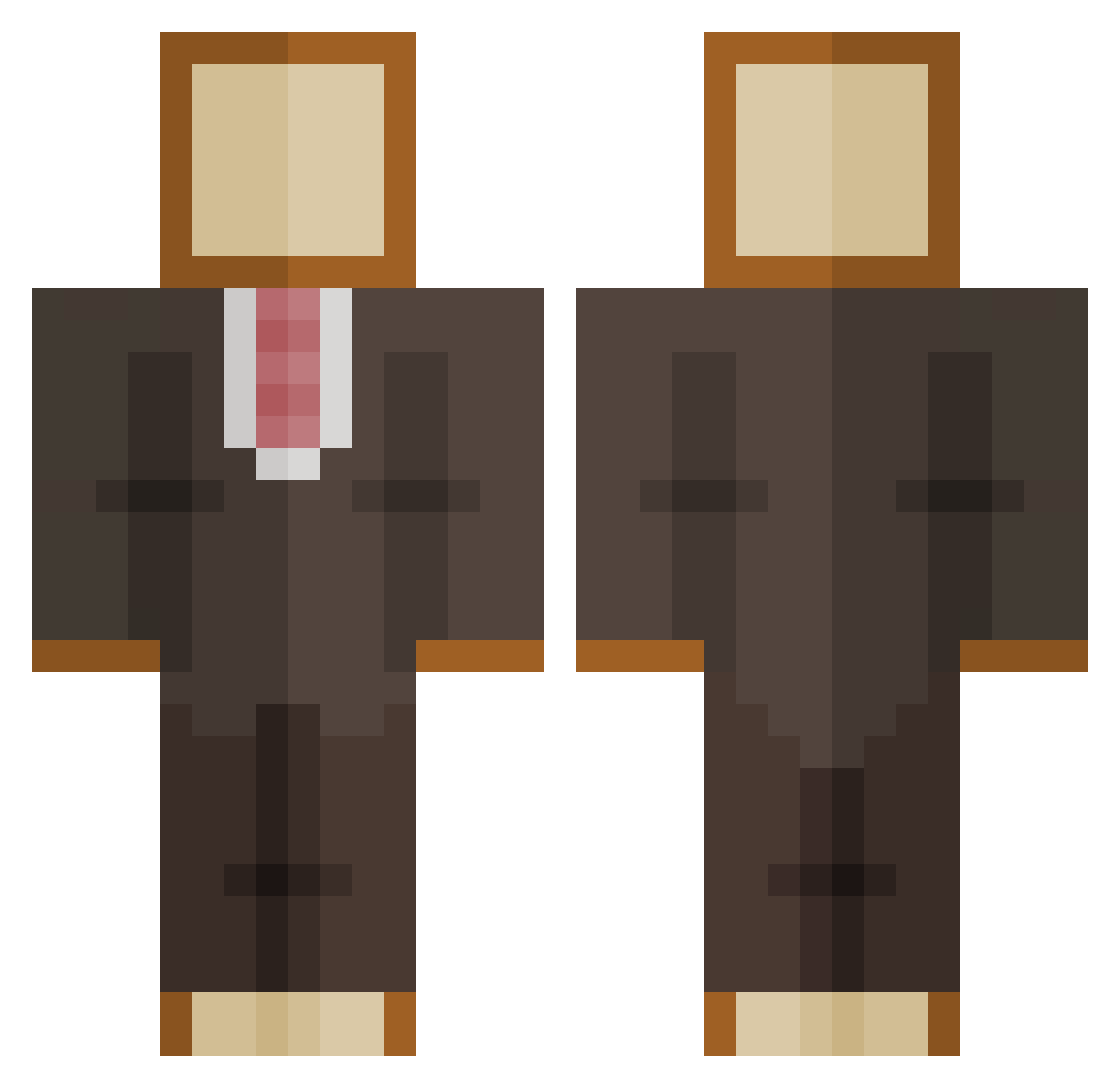 e3u2 Minecraft skin, front and back view