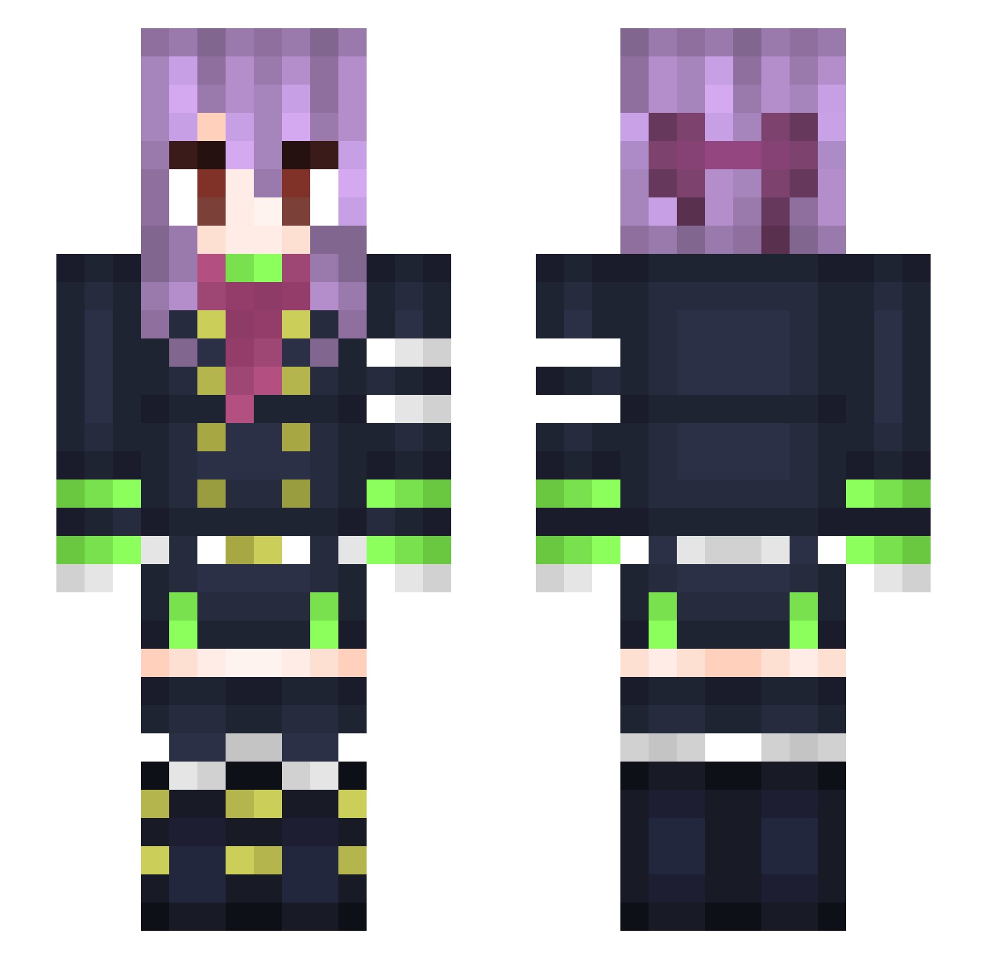 AikoD_Alt Minecraft skin, front and back view
