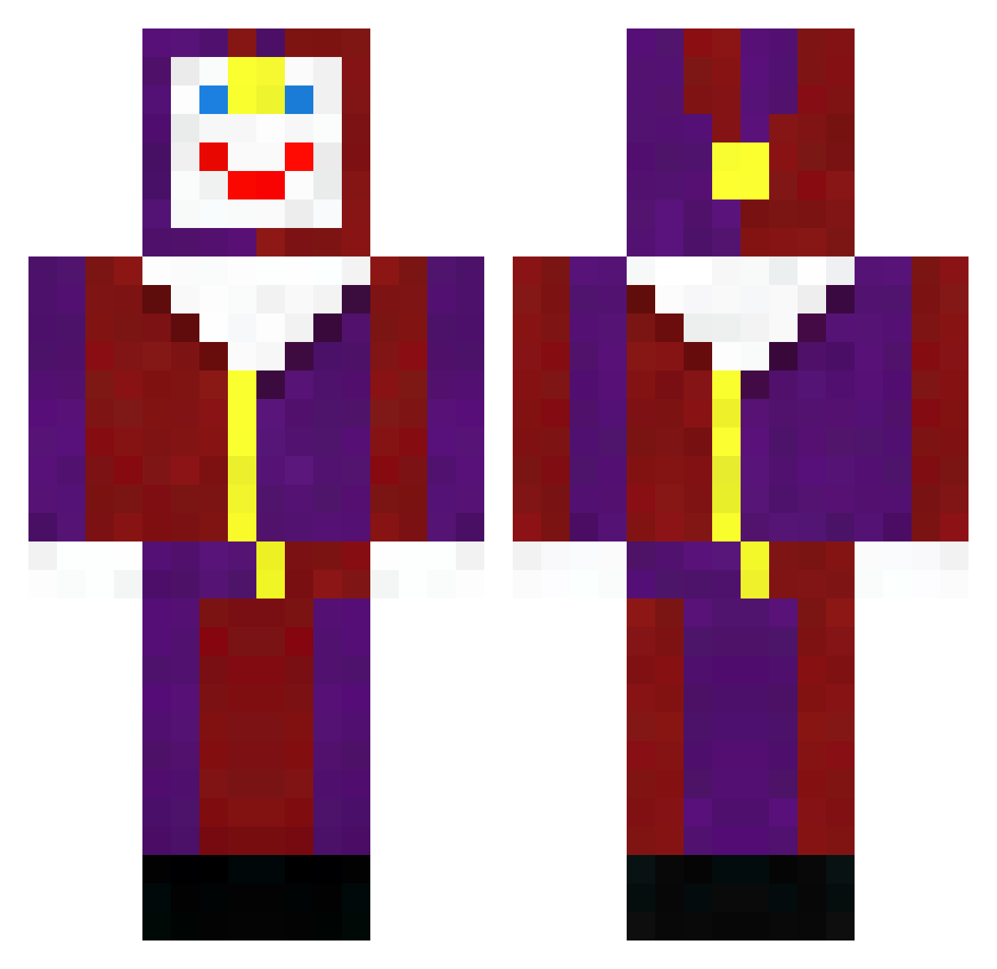 PorcelainSteve Minecraft skin, front and back view