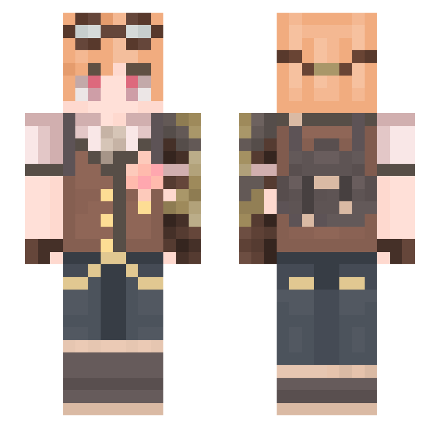 Terepluie Minecraft skin, front and back view