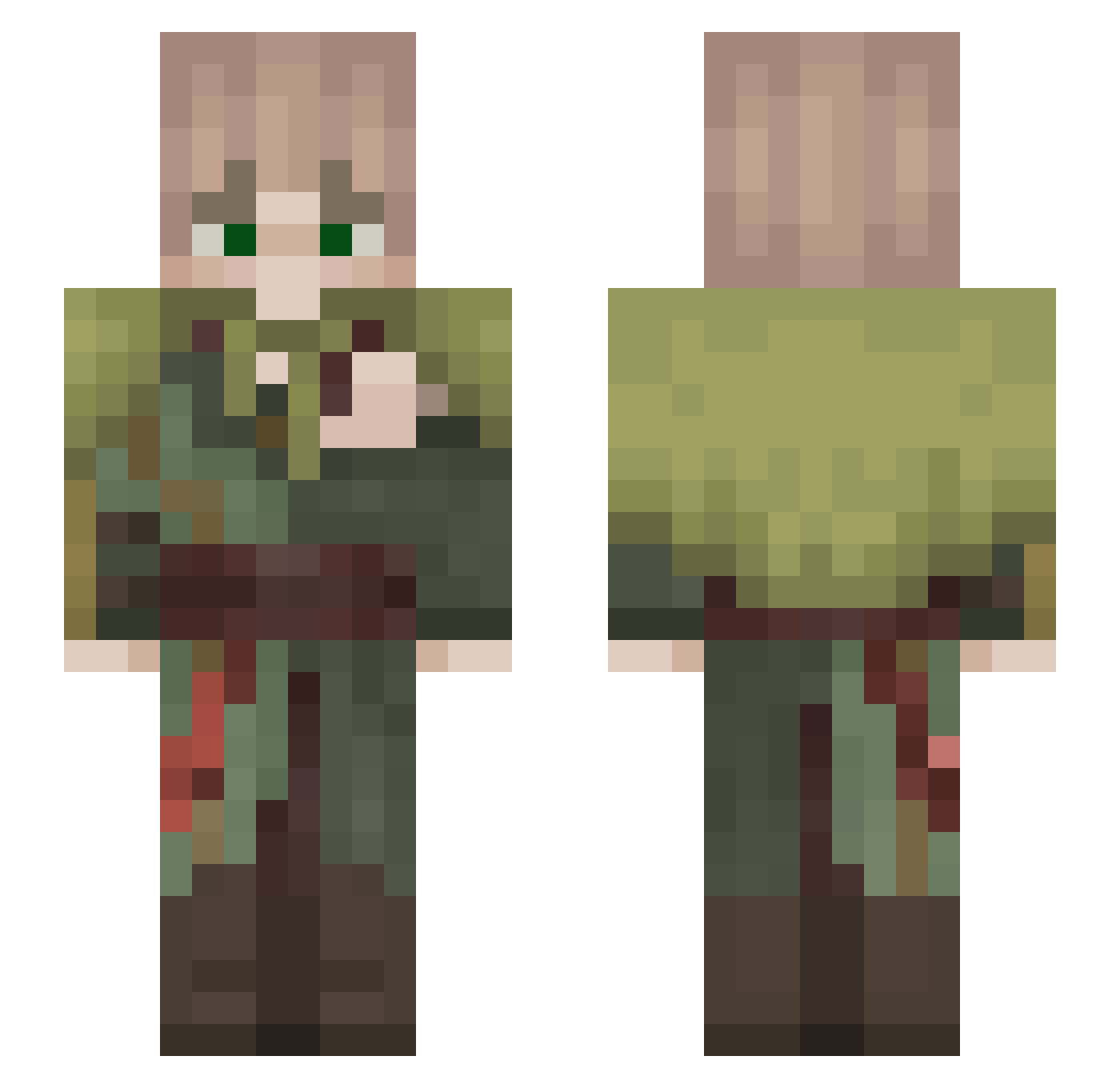 mintkitcat Minecraft skin, front and back view