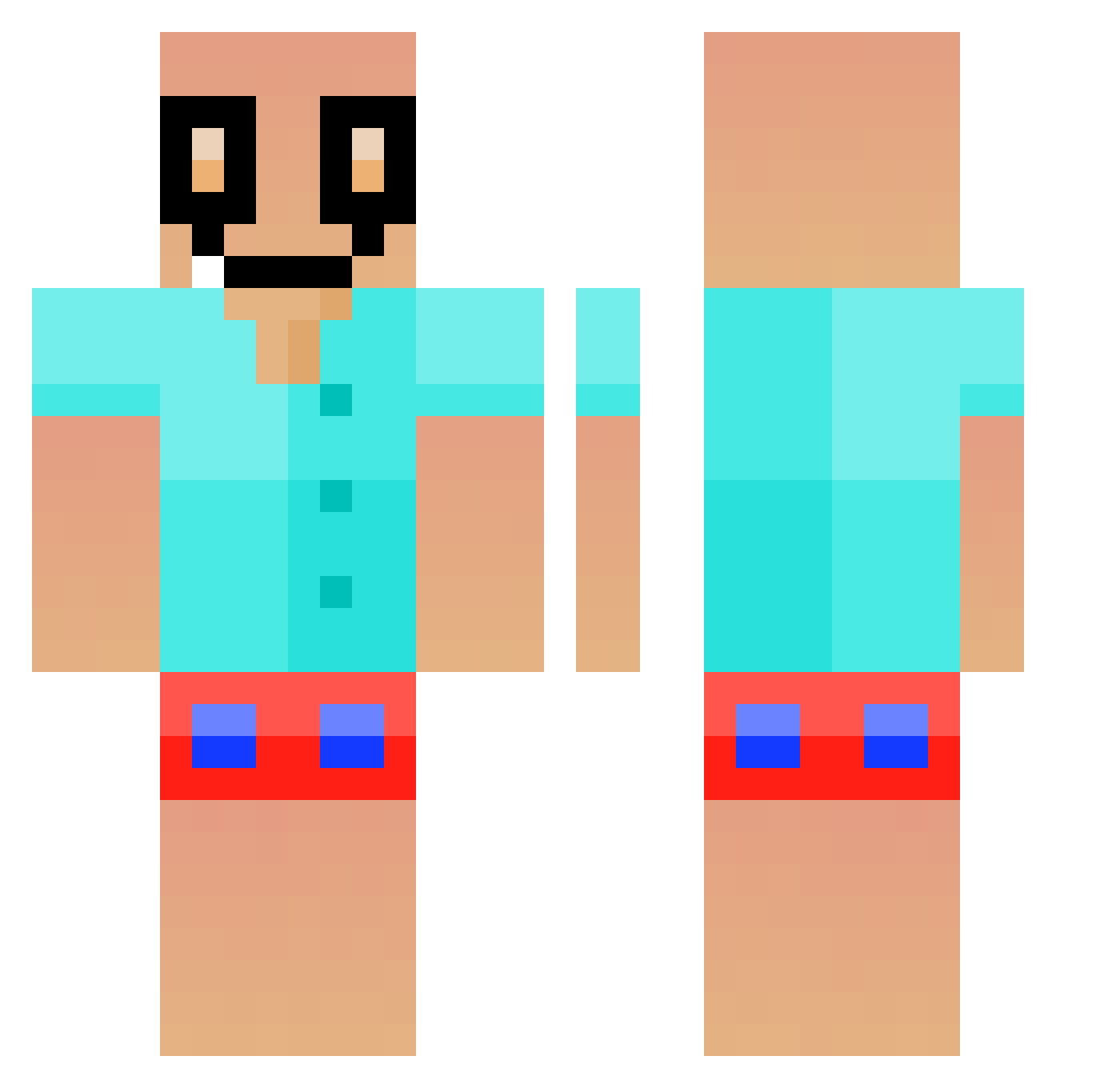 ItsMeGeoGD Minecraft skin, front and back view