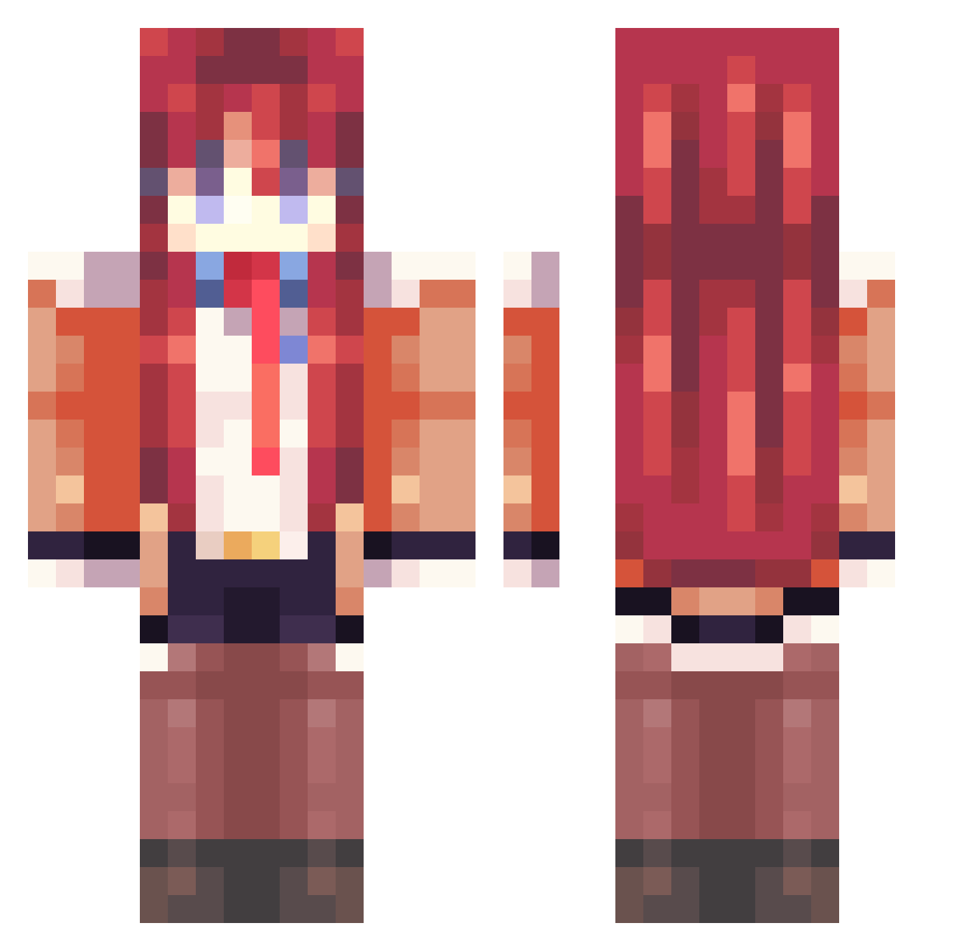 Ryner8174 Minecraft skin, front and back view