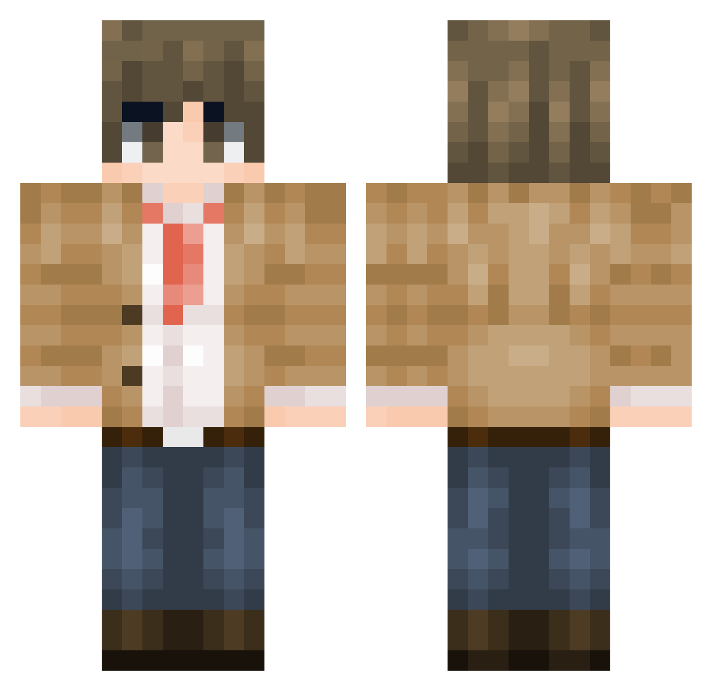 R3vEnn Minecraft skin, front and back view