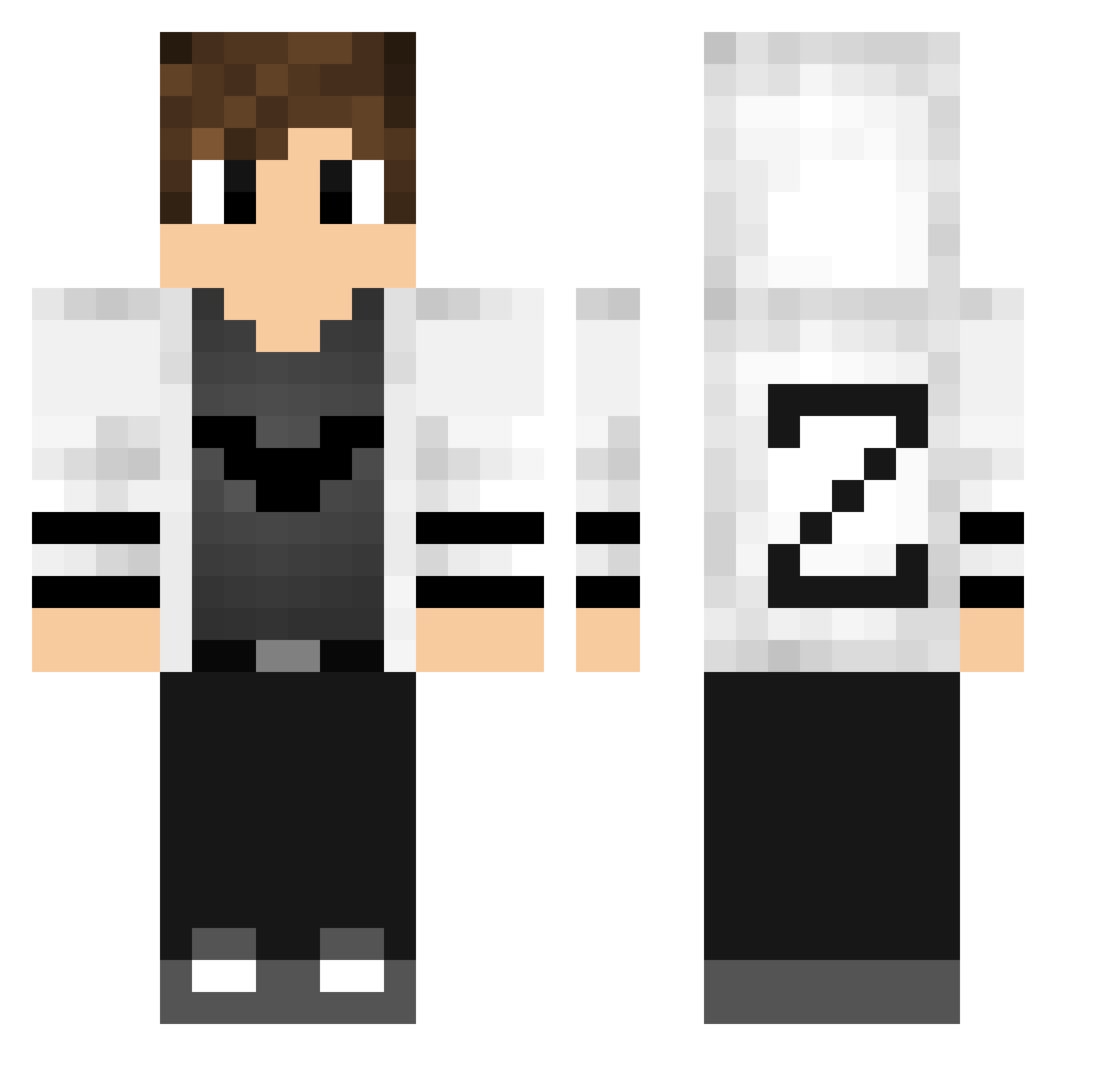 KINGZaKE Minecraft skin, front and back view