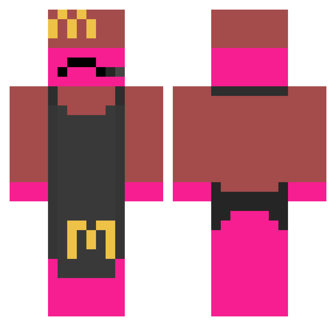zander549 Minecraft skin, front and back view