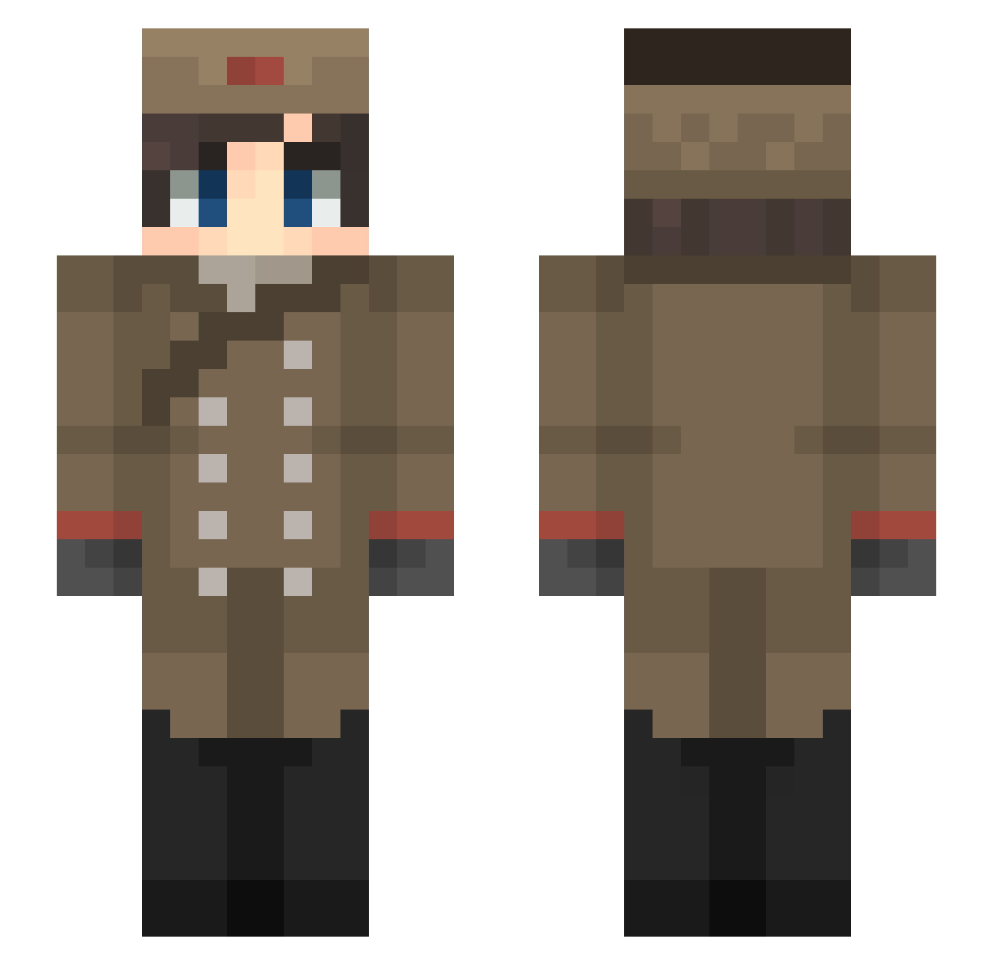 _Erduu Minecraft skin, front and back view