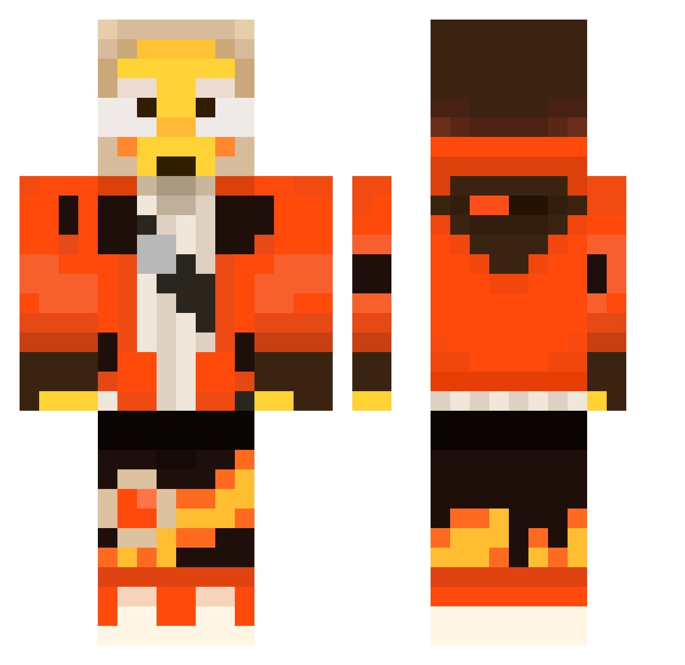 PepeLentejas Minecraft skin, front and back view