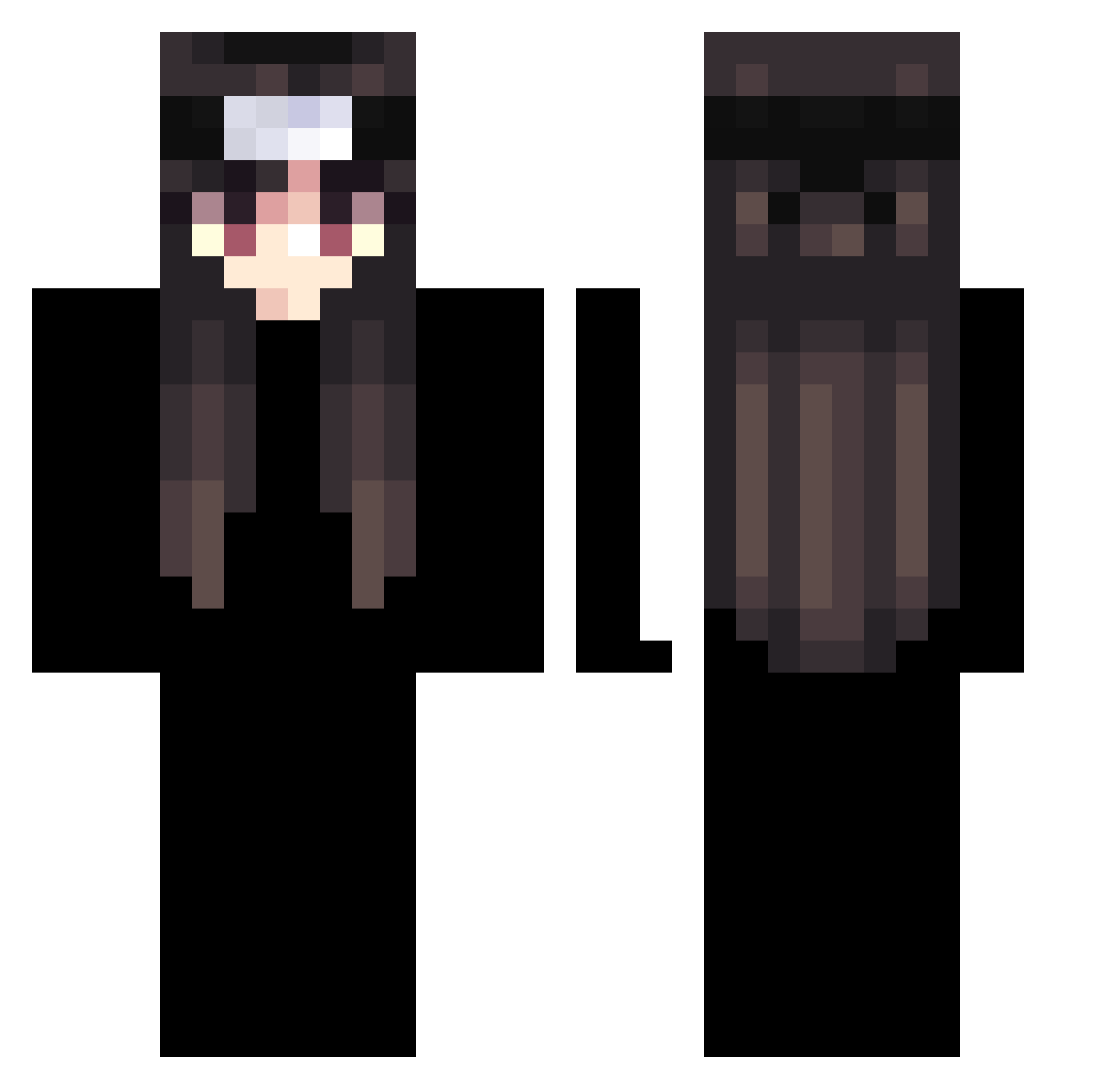 Matsuri Minecraft skin, front and back view