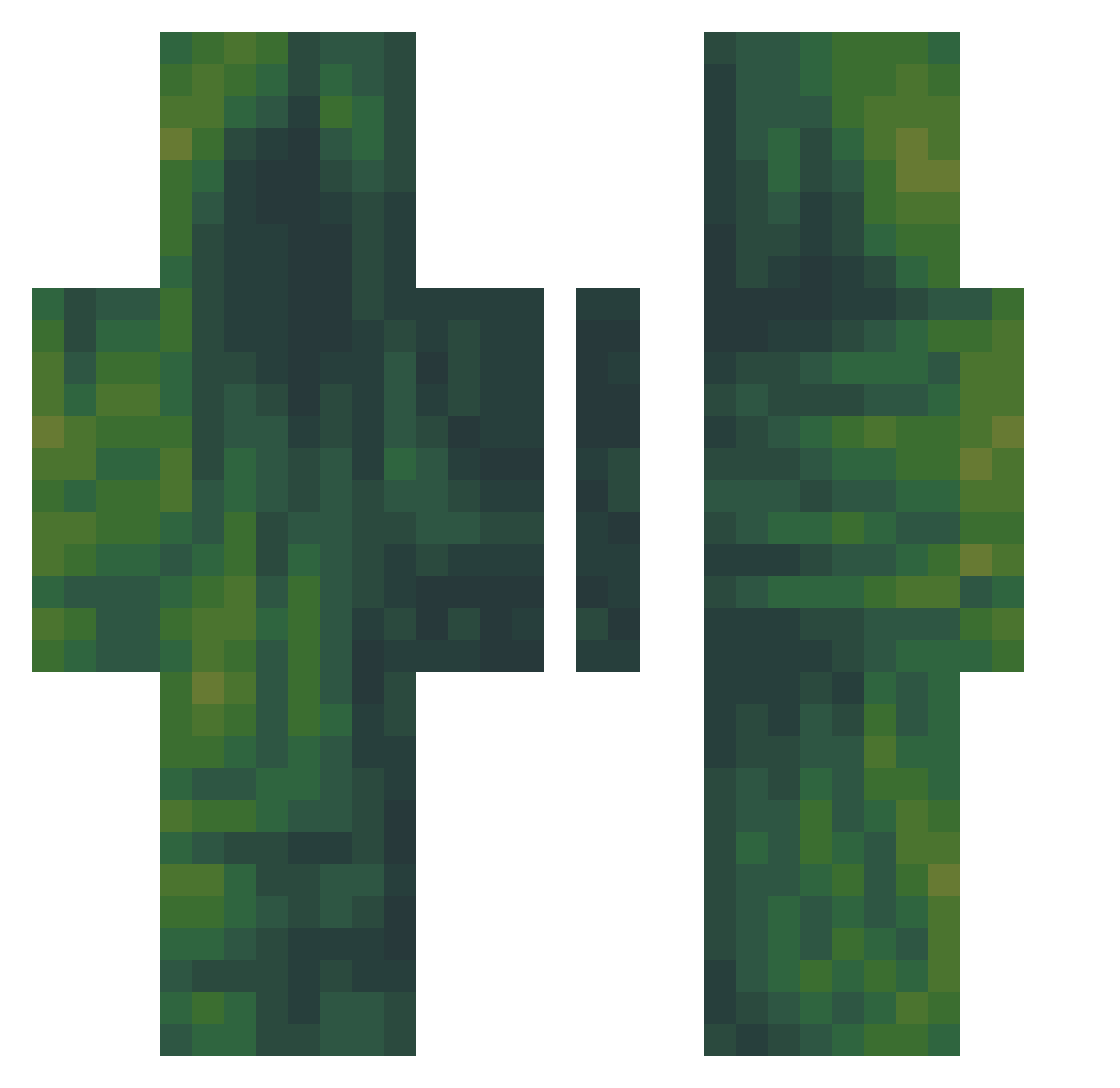 fortnite35 Minecraft skin, front and back view