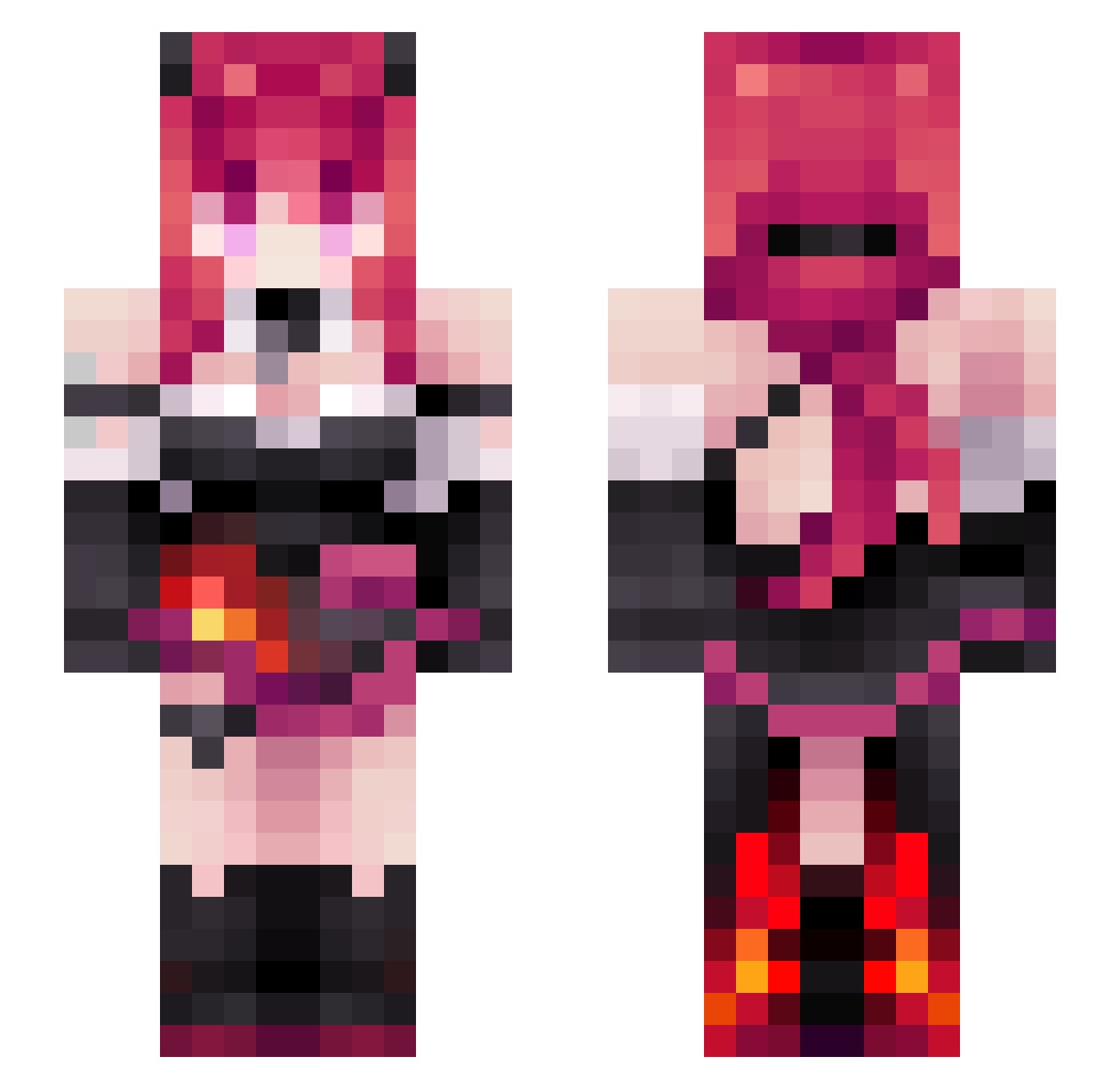 Elyriaa Minecraft skin, front and back view