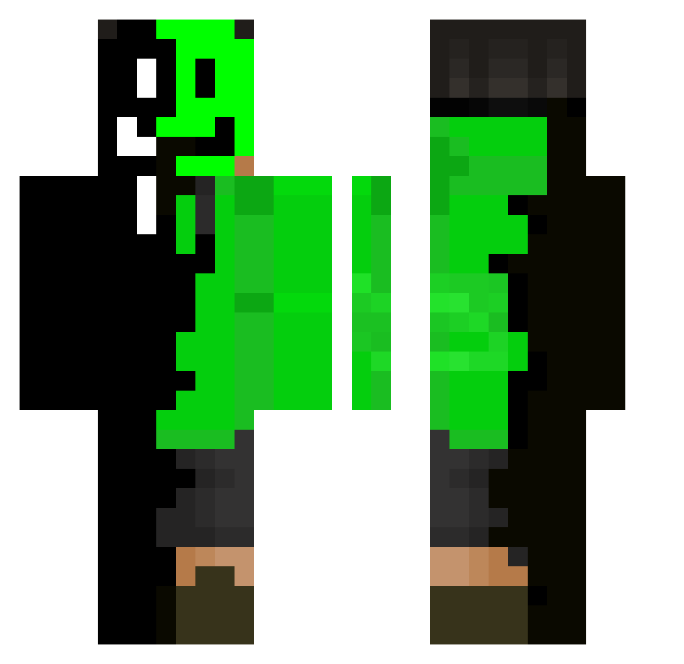 Adasiuuu Minecraft skin, front and back view