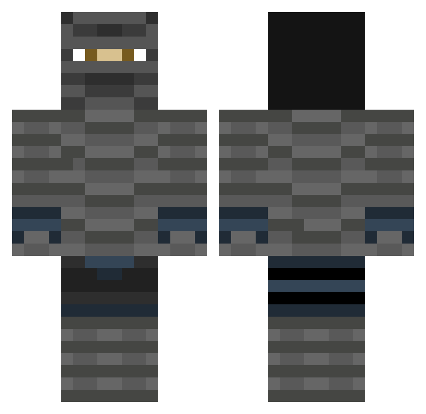 TobeeT Minecraft skin, front and back view