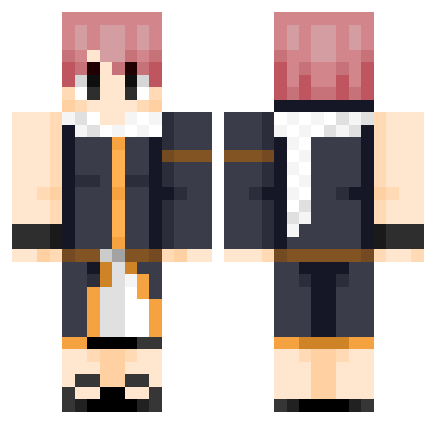 IsEmilya Minecraft skin, front and back view