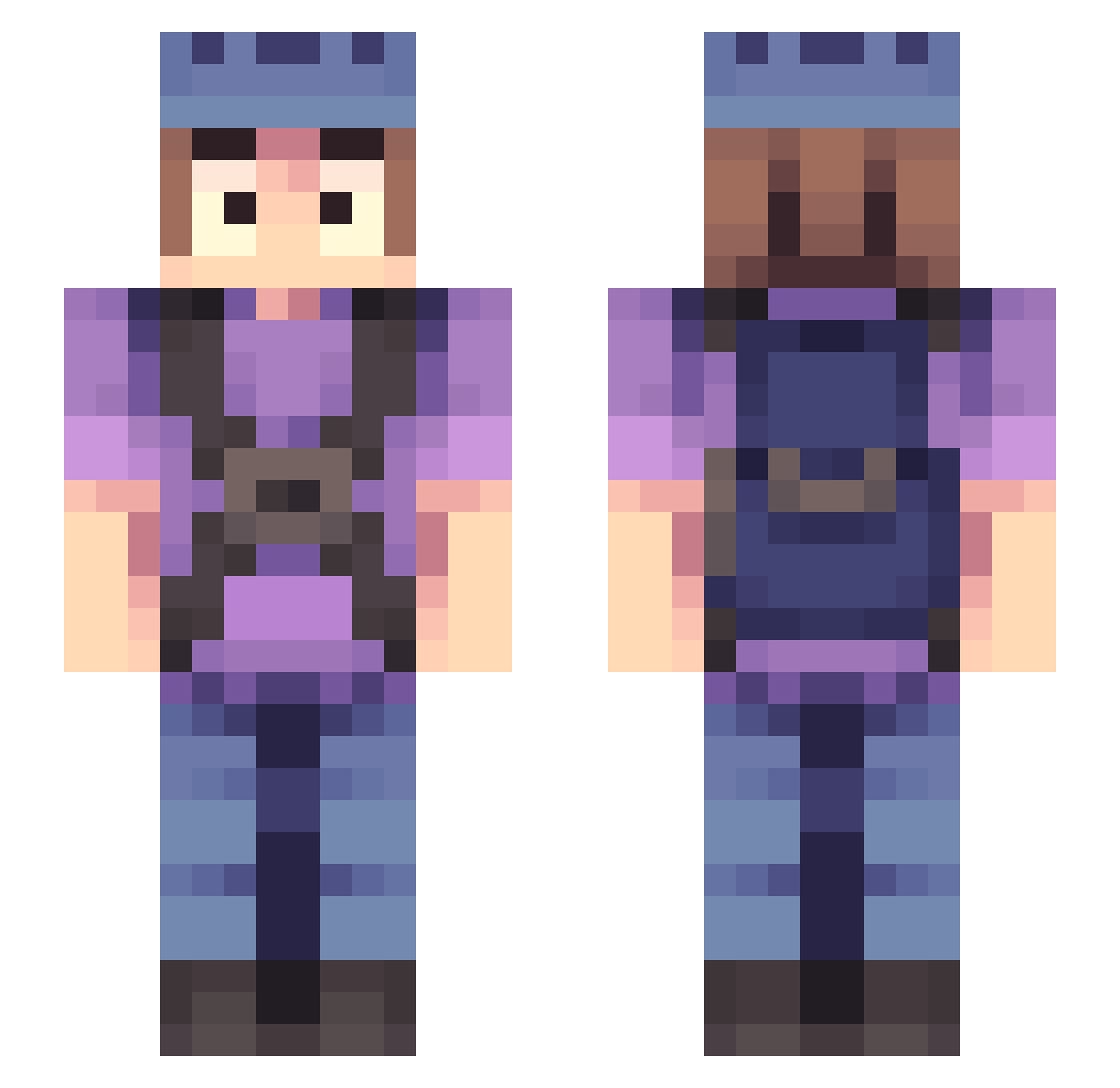 fishedkoi Minecraft skin, front and back view