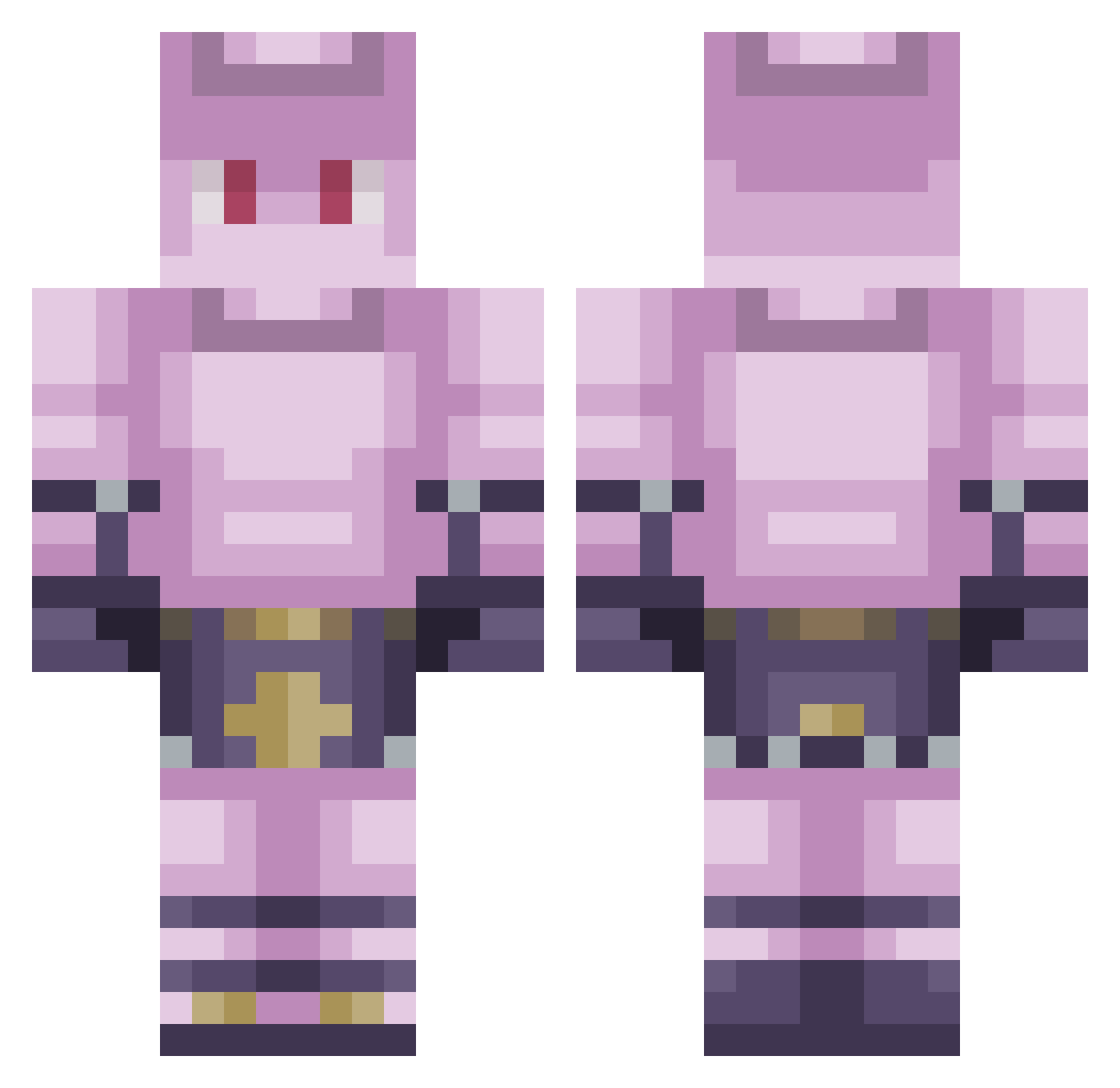 PetersonX Minecraft skin, front and back view