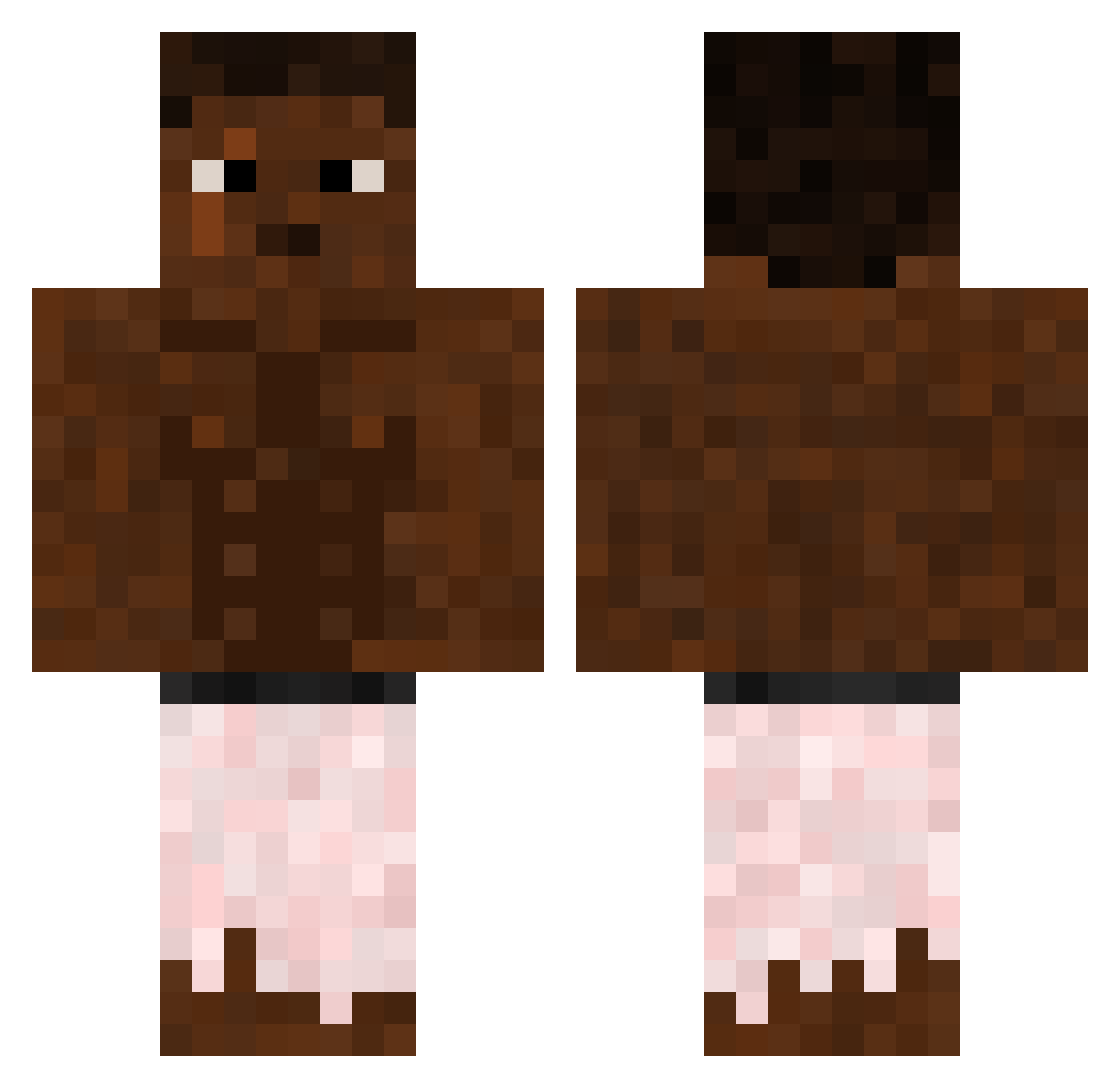 GABXIN Minecraft skin, front and back view