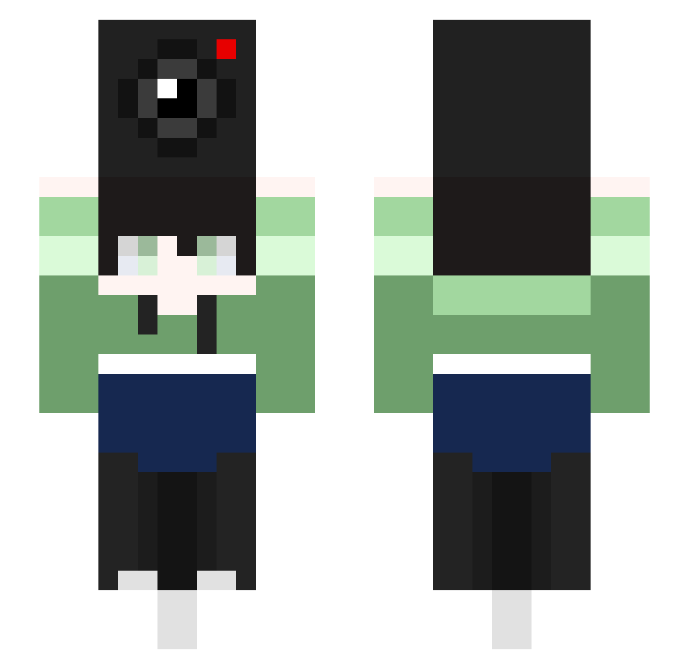 Oitag Minecraft skin, front and back view