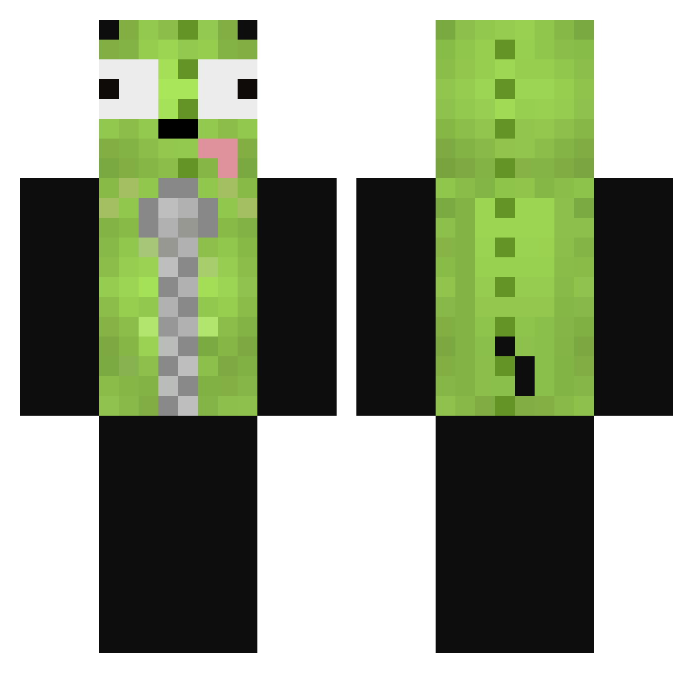noise_worm Minecraft skin, front and back view