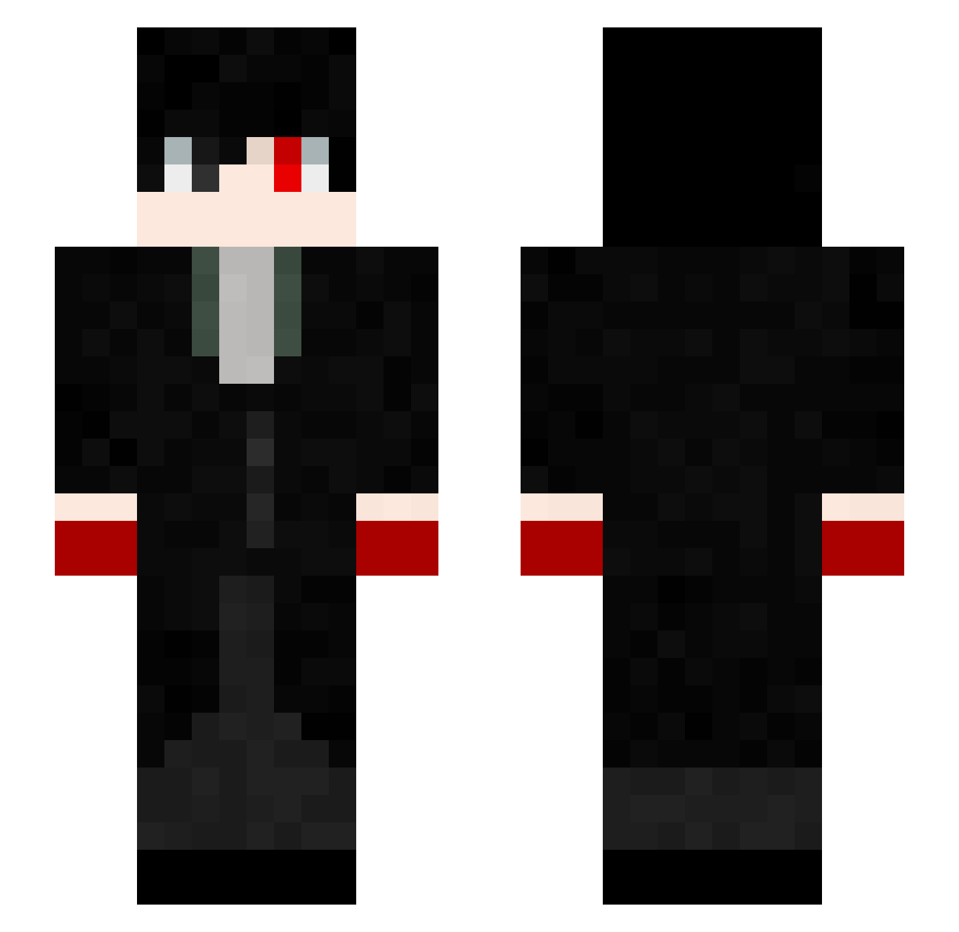 Noeklue Minecraft skin, front and back view