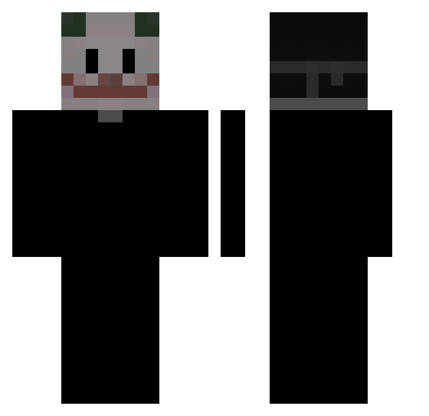 kmsaa Minecraft skin, front and back view
