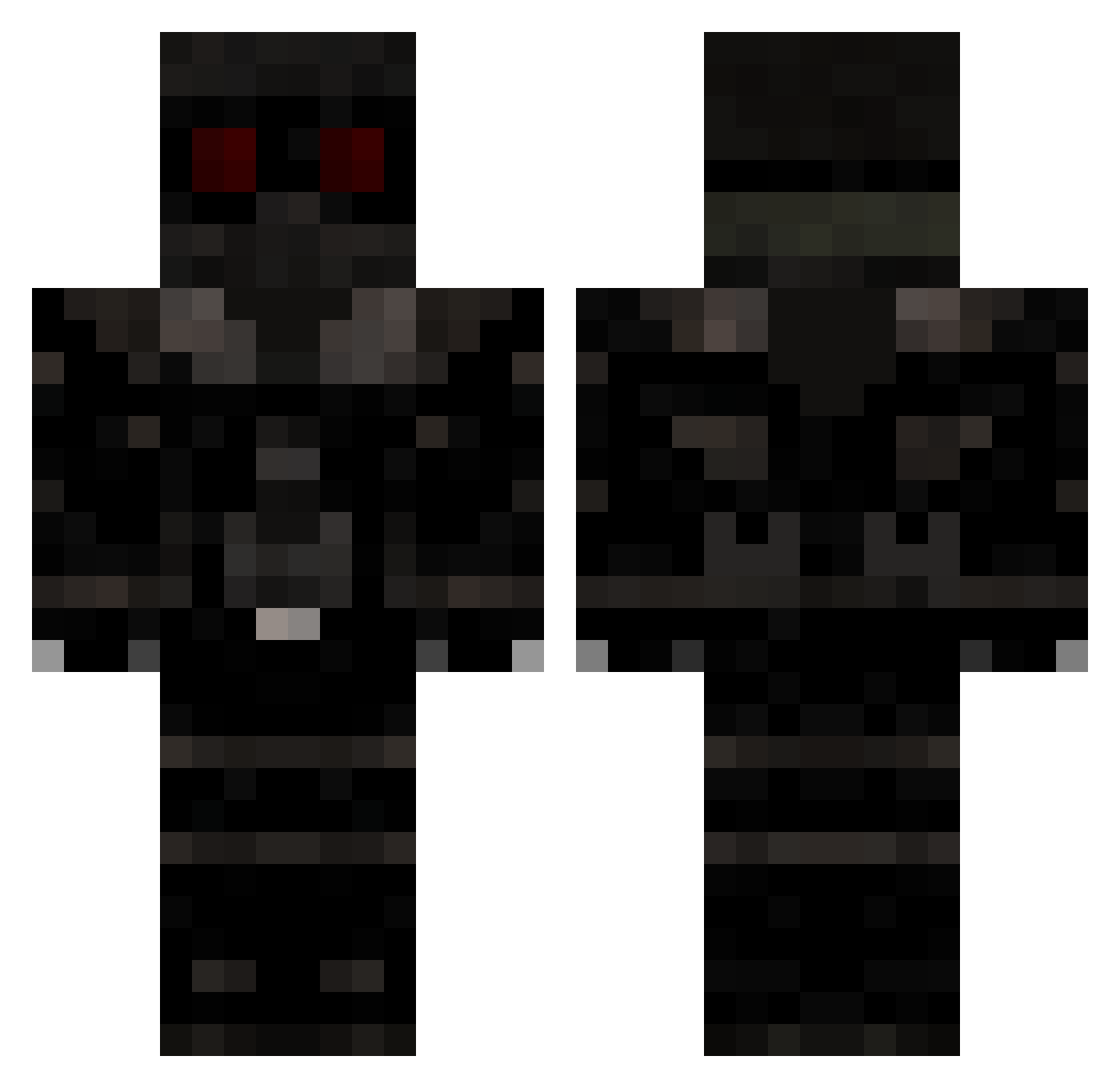 DarkPhoneix Minecraft skin, front and back view