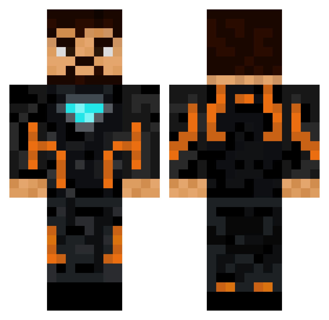 usesigmaclient Minecraft skin, front and back view