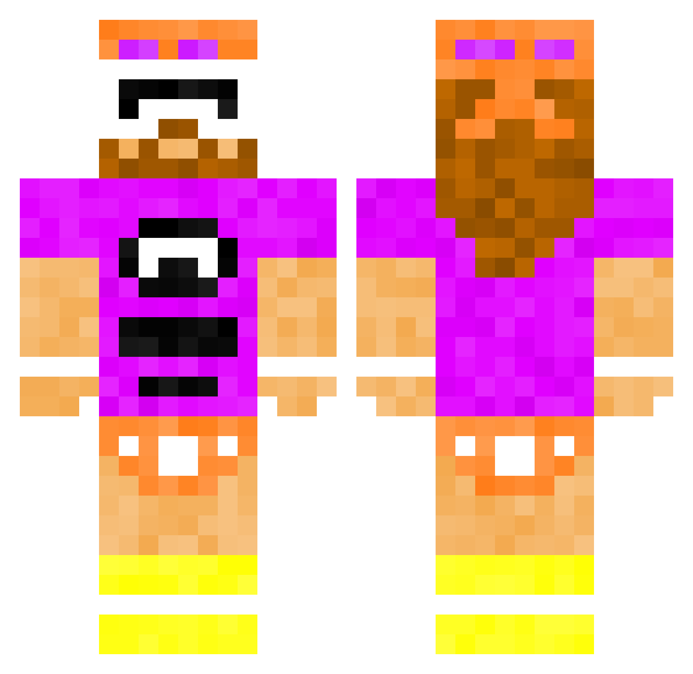 Bhep_ Minecraft skin, front and back view