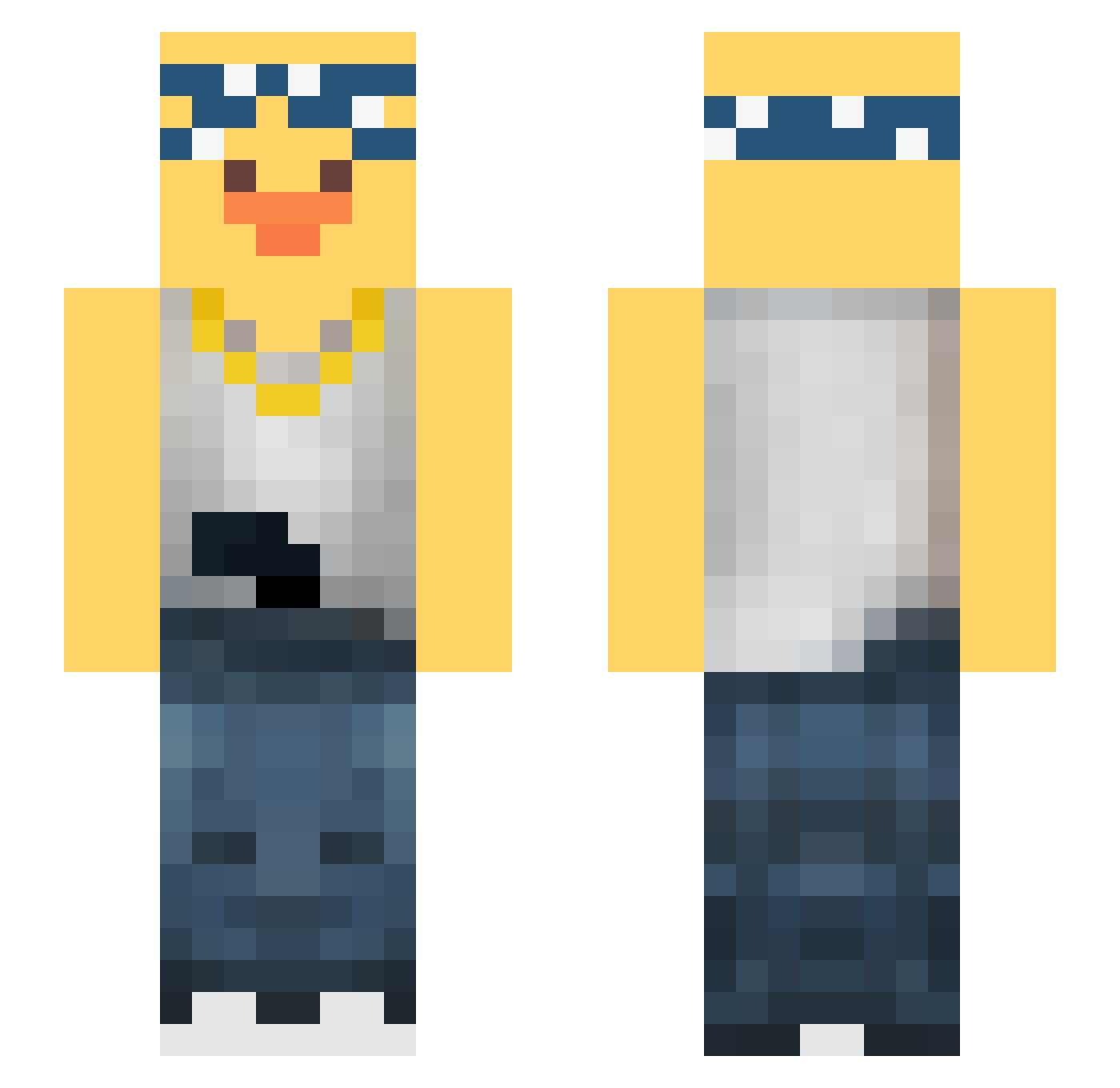 U8Y Minecraft skin, front and back view