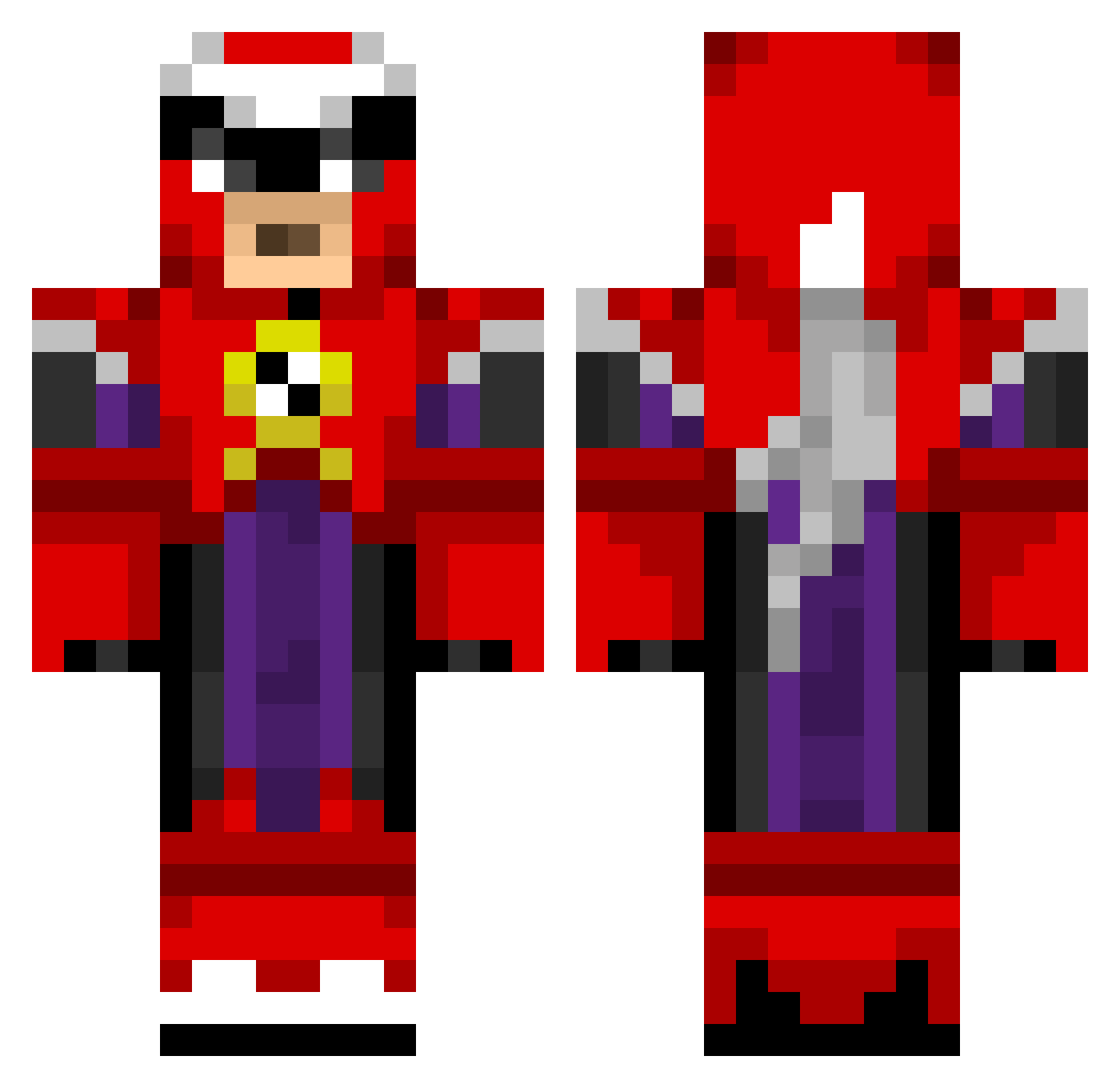 Curling Minecraft skin, front and back view