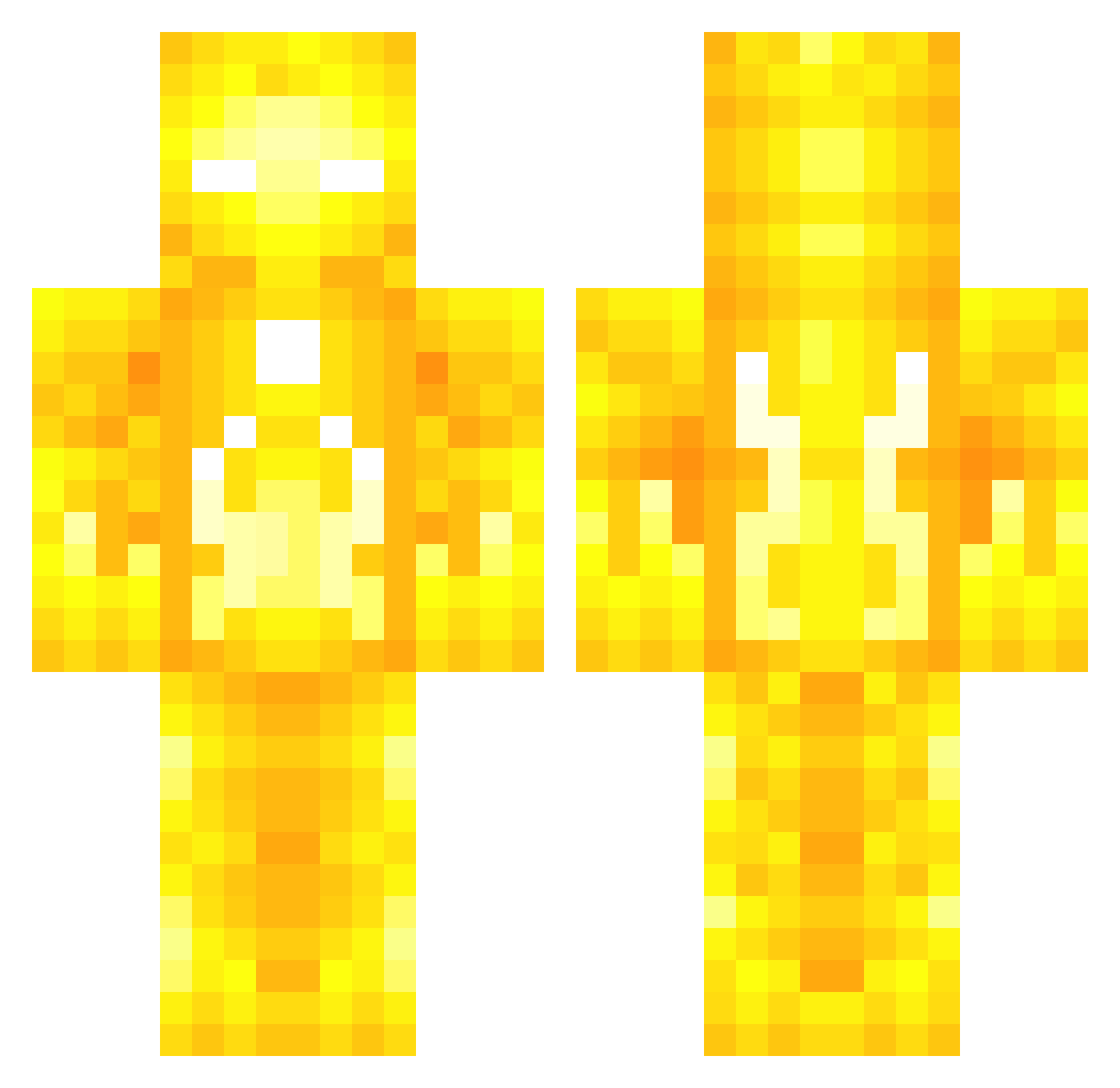 Grotez Minecraft skin, front and back view