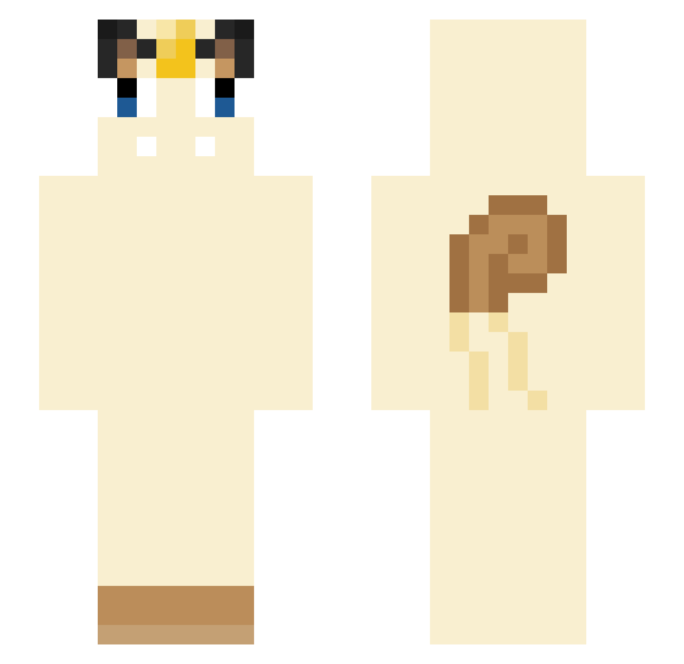 Hetappi612 Minecraft skin, front and back view