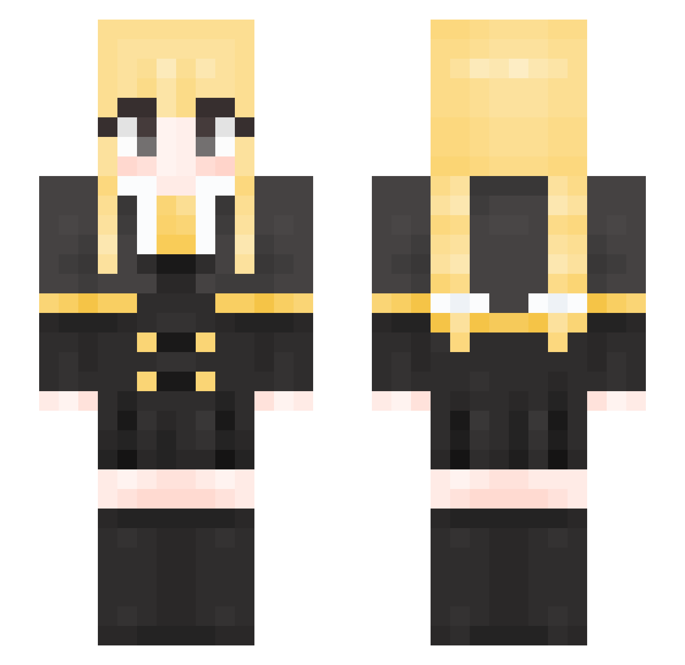 _yuri_S2 Minecraft skin, front and back view