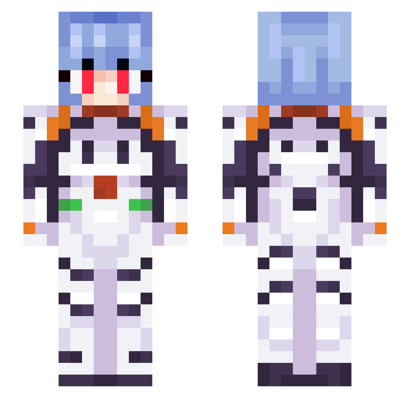 Ezio2690 Minecraft skin, front and back view