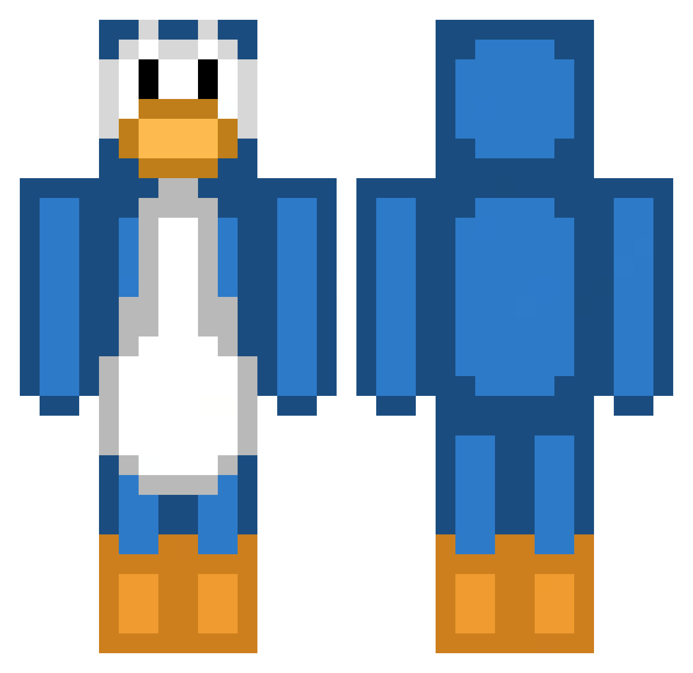 bastouiIle Minecraft skin, front and back view