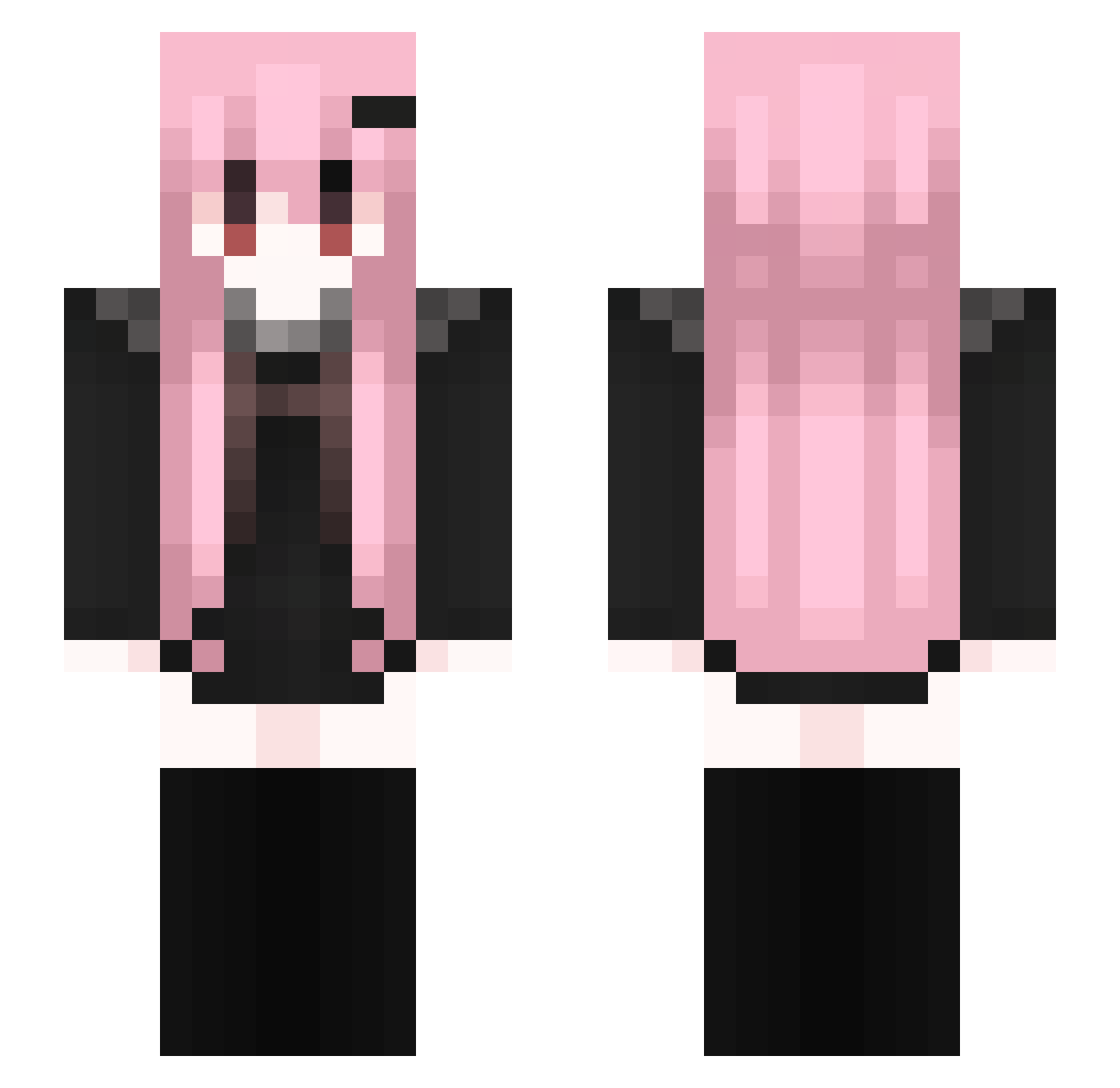 Kxroyomi Minecraft skin, front and back view